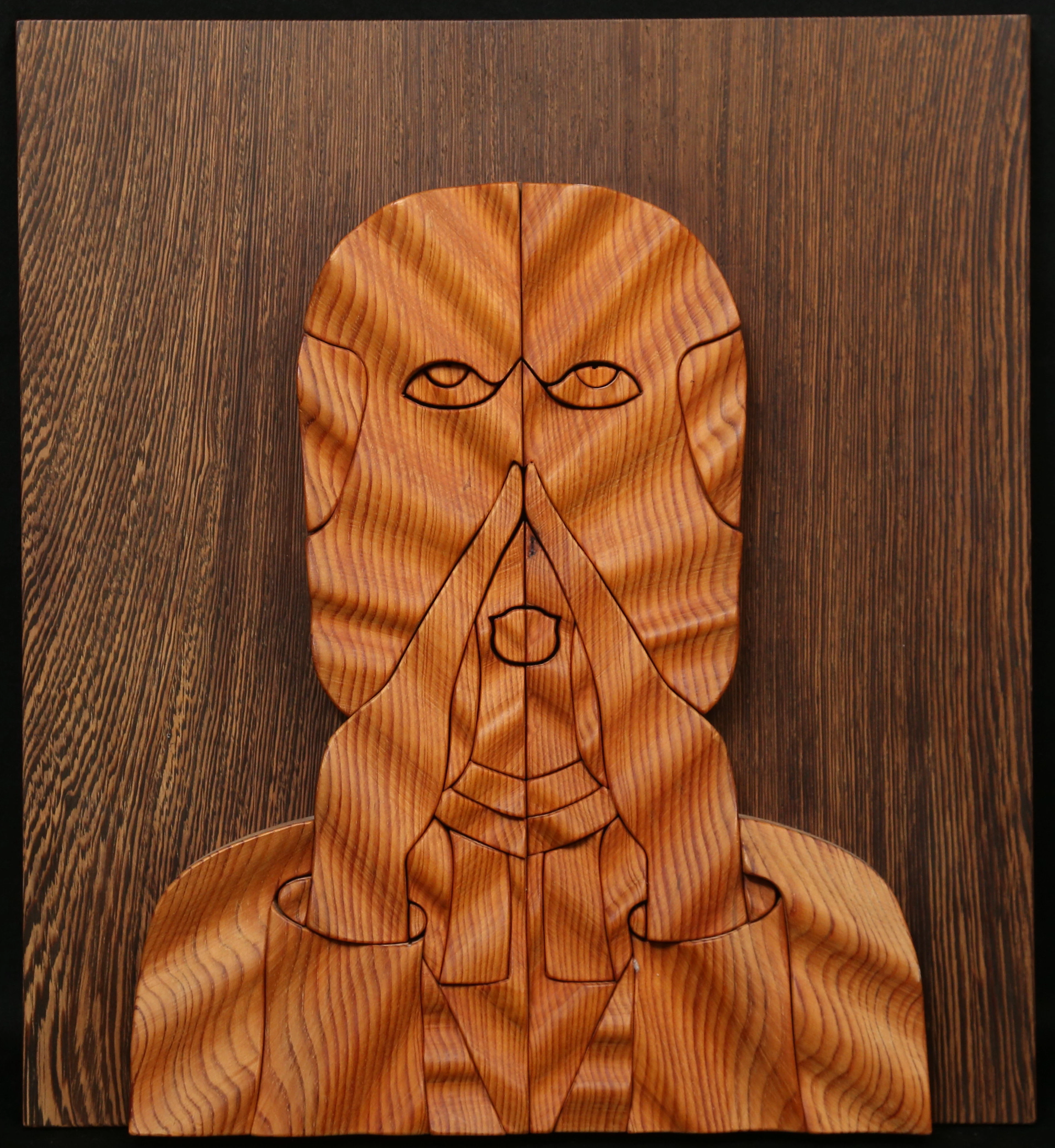 GUNNAR KANEVAD. relief, trä, signerad, daterad 1988.