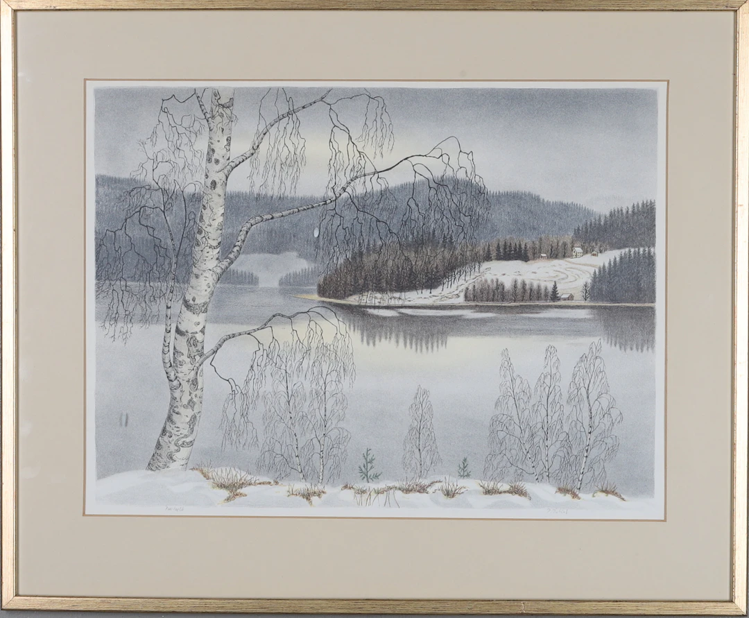 PER JULIUS. färglitografi, provtryck, signerad.