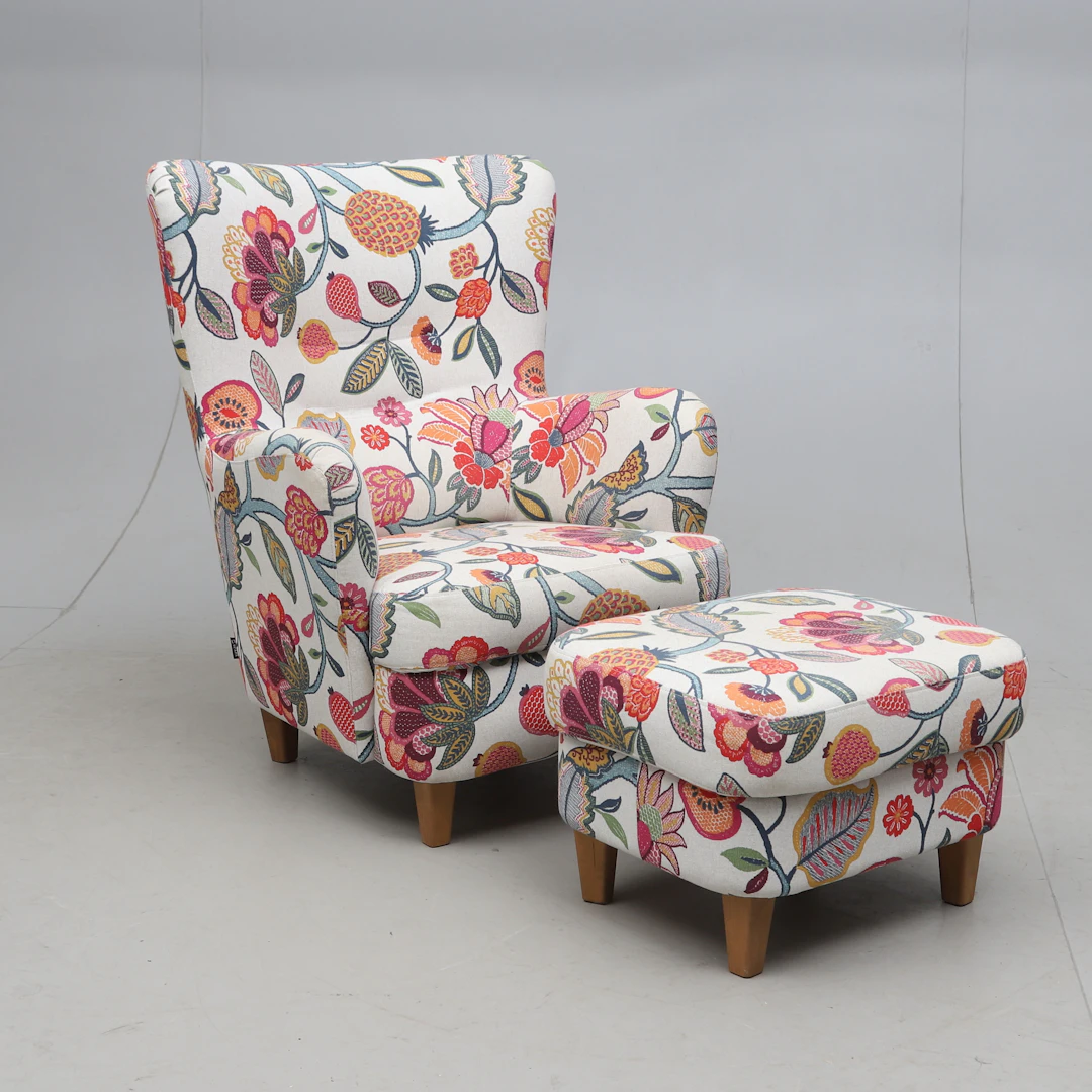 FÅTÖLJ & FOTPALL, textil, 2000-tal.