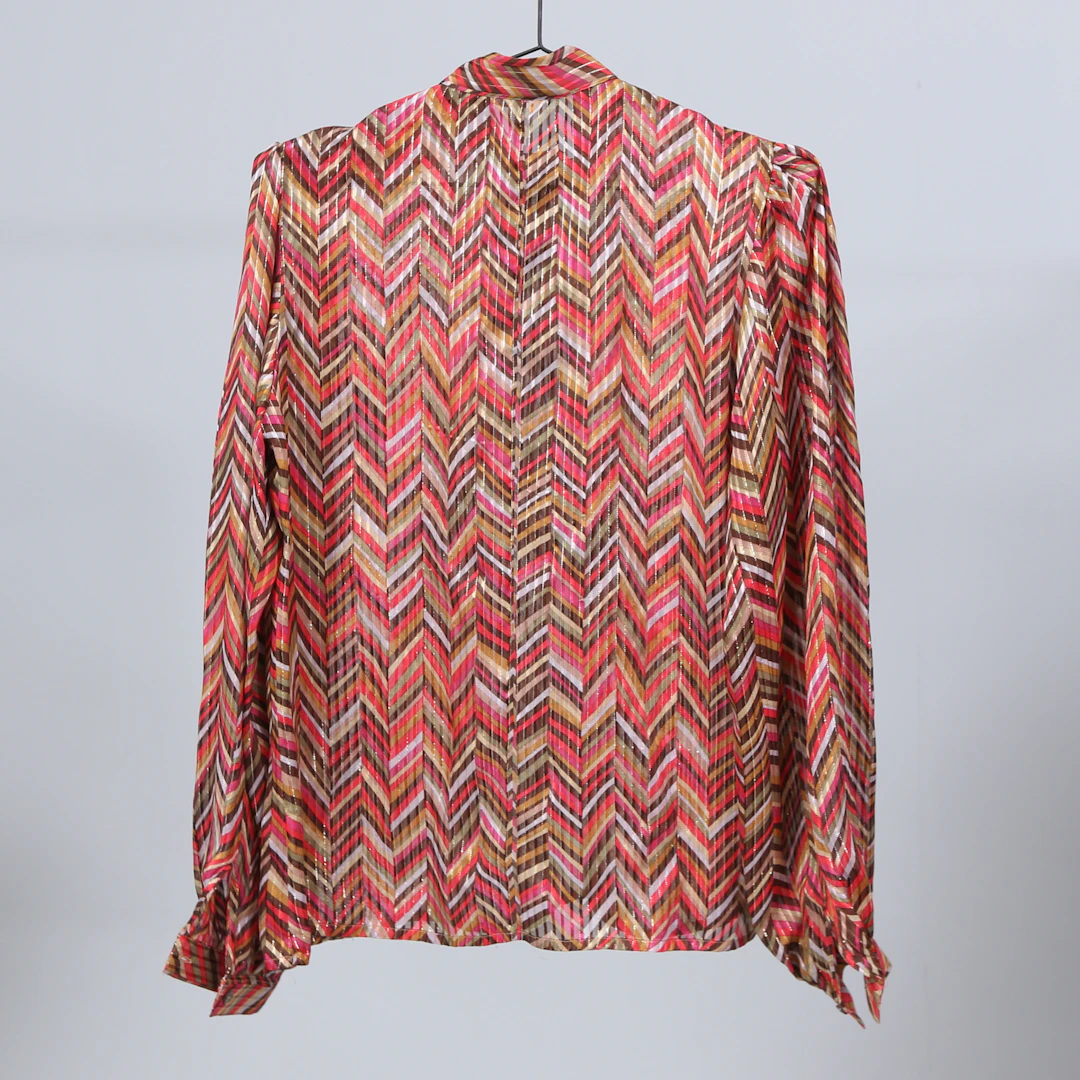 LOUISE BÉEN. Blus, flerfärgad, siden, made in Switerland.