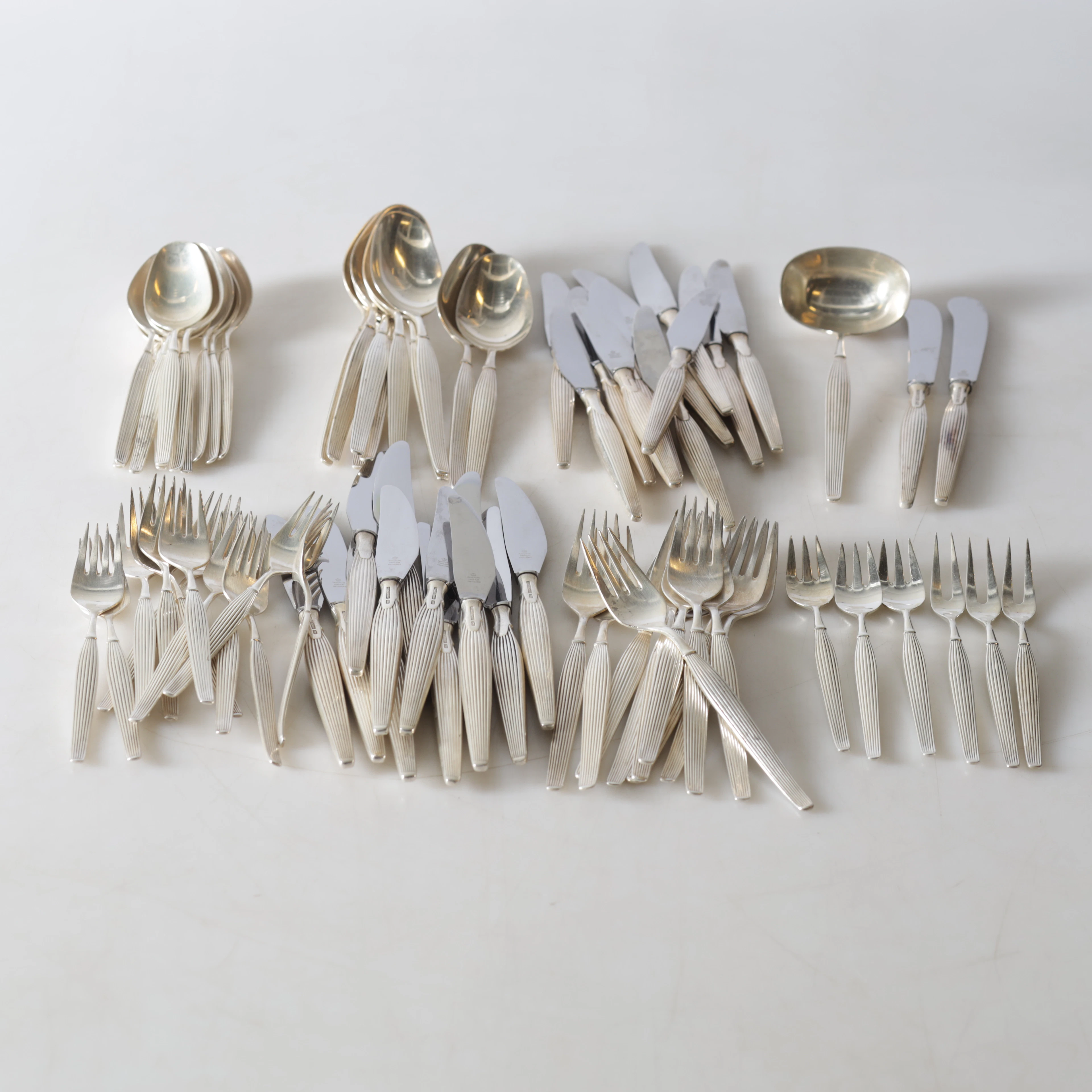 HENNING SEIDELIN. Bestickservis, 75 delar, nysilver, "Savoy", Frigast, Danmark.