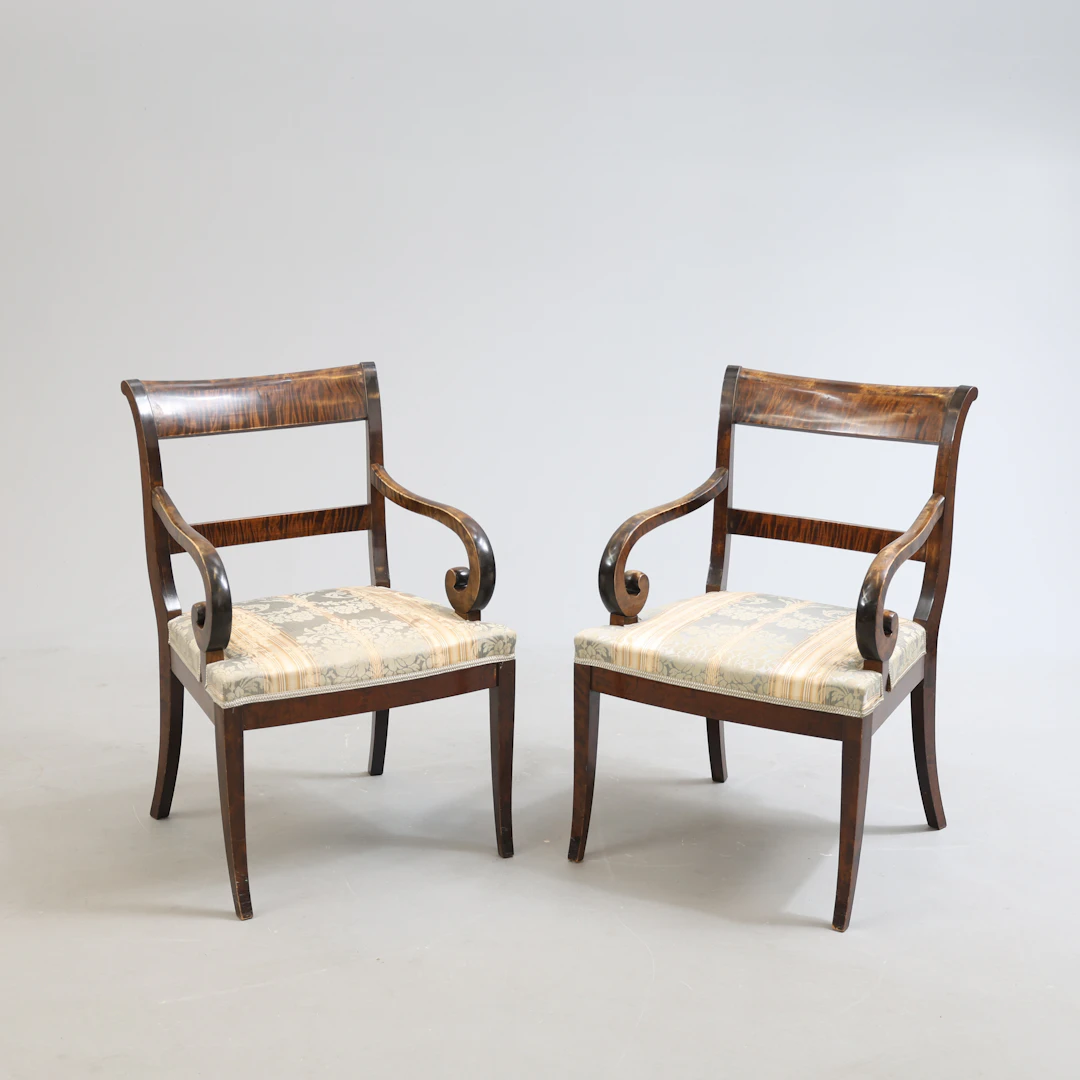 KARMSTOLAR, 1 par, Karl Johan-stil, 1900-tal.