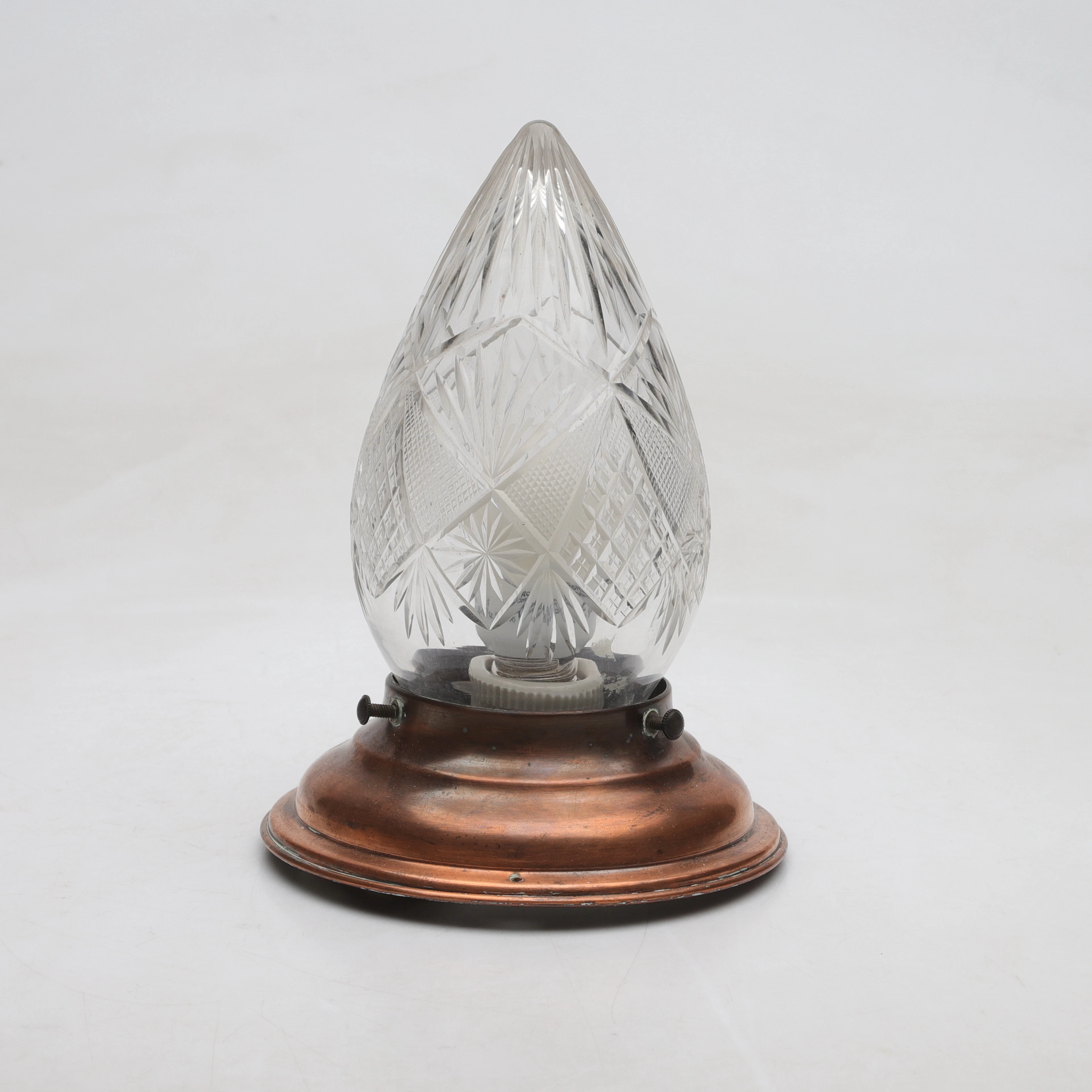 TAKLAMPA, glas och koppar, jugend, 1900-talets början.