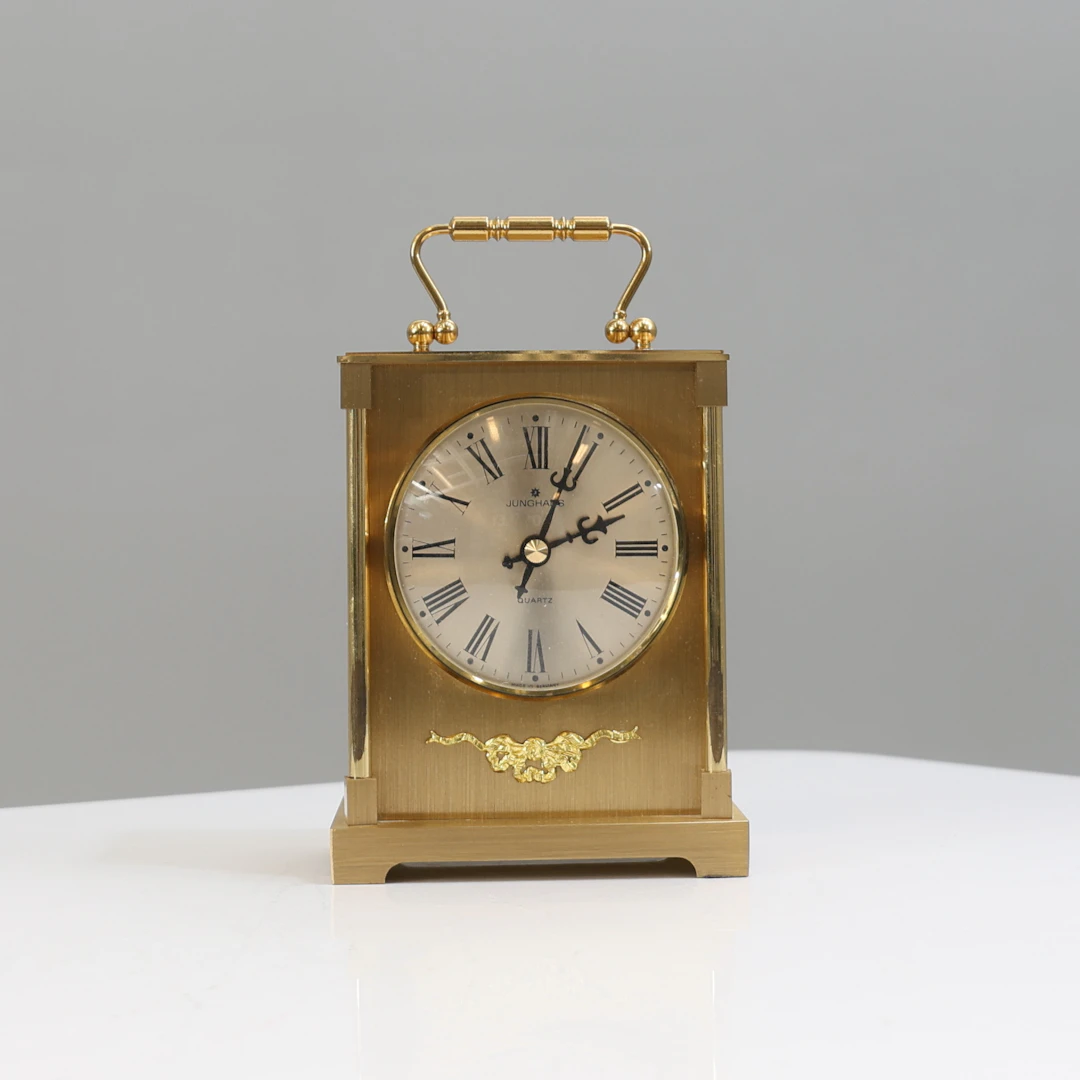 BORDSUR, mässing, Junghans quartz, Tyskland, 1900-tal.