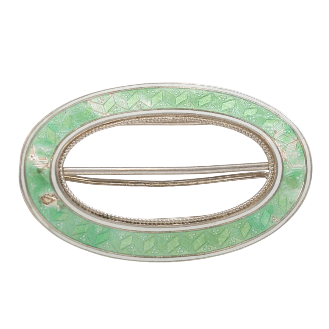 BÄLTESSPÄNNE, silver och emalj, CG Hallberg, 1900-tal. Totalvikt 26 gram.