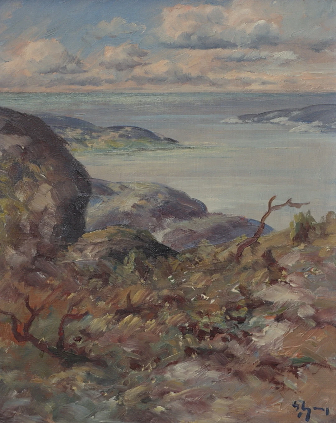GUNNAR LJUNG. Skärgårdslandskap, olja på duk, signerad.