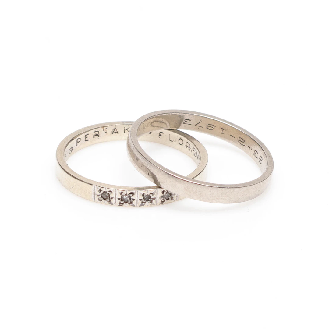 RINGAR, vitguld, 18k, ca 4,4 gram.