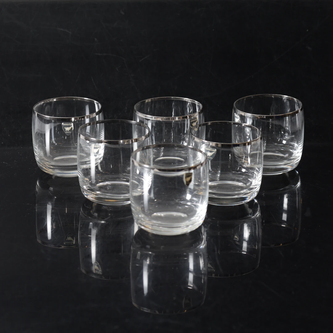 WHISKEYGLAS, 6 st. Orrefors, 1900-tal.