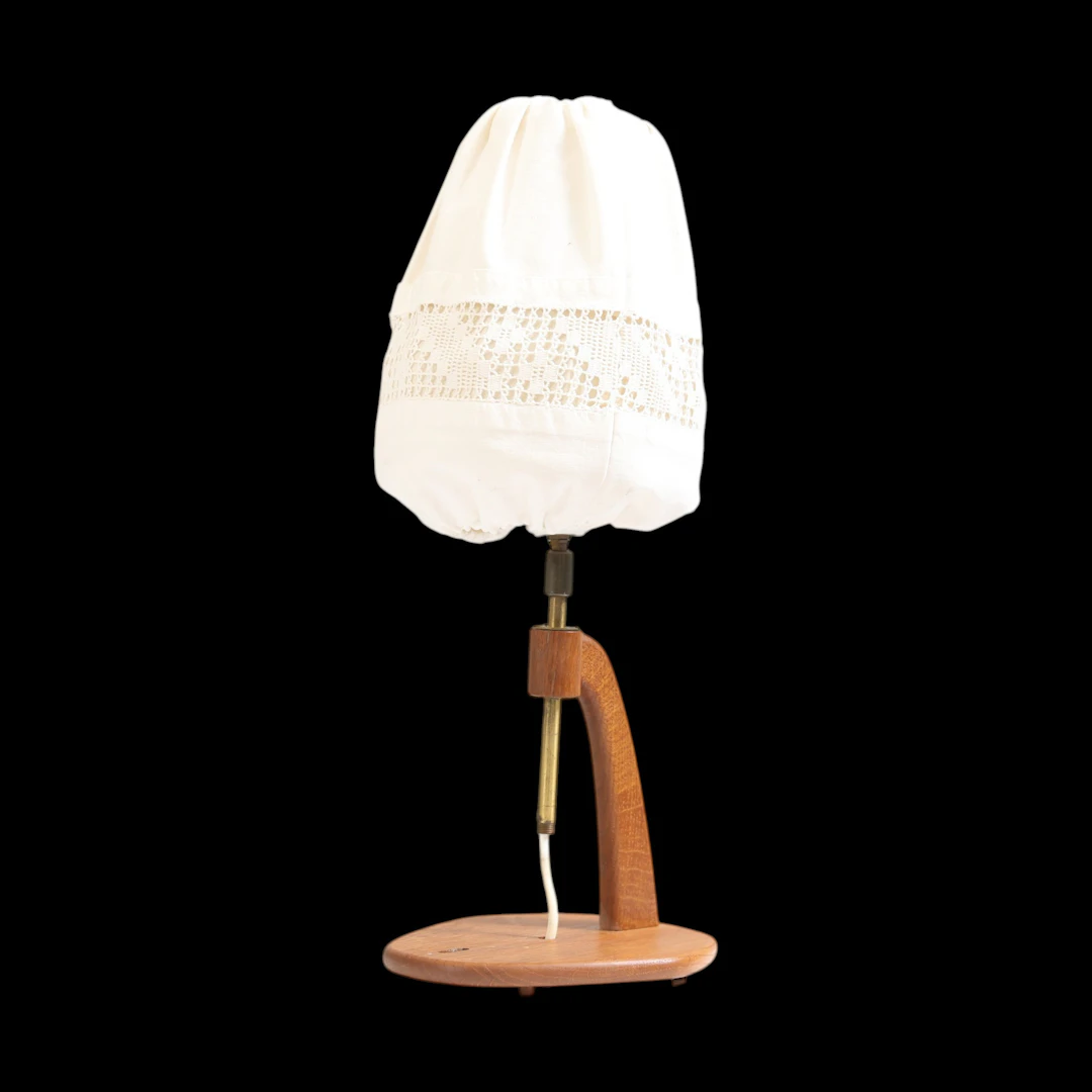 SUNE FROMELL. vägg-/bordslampa, teak & mässing, KF Kooperativa Förbundets