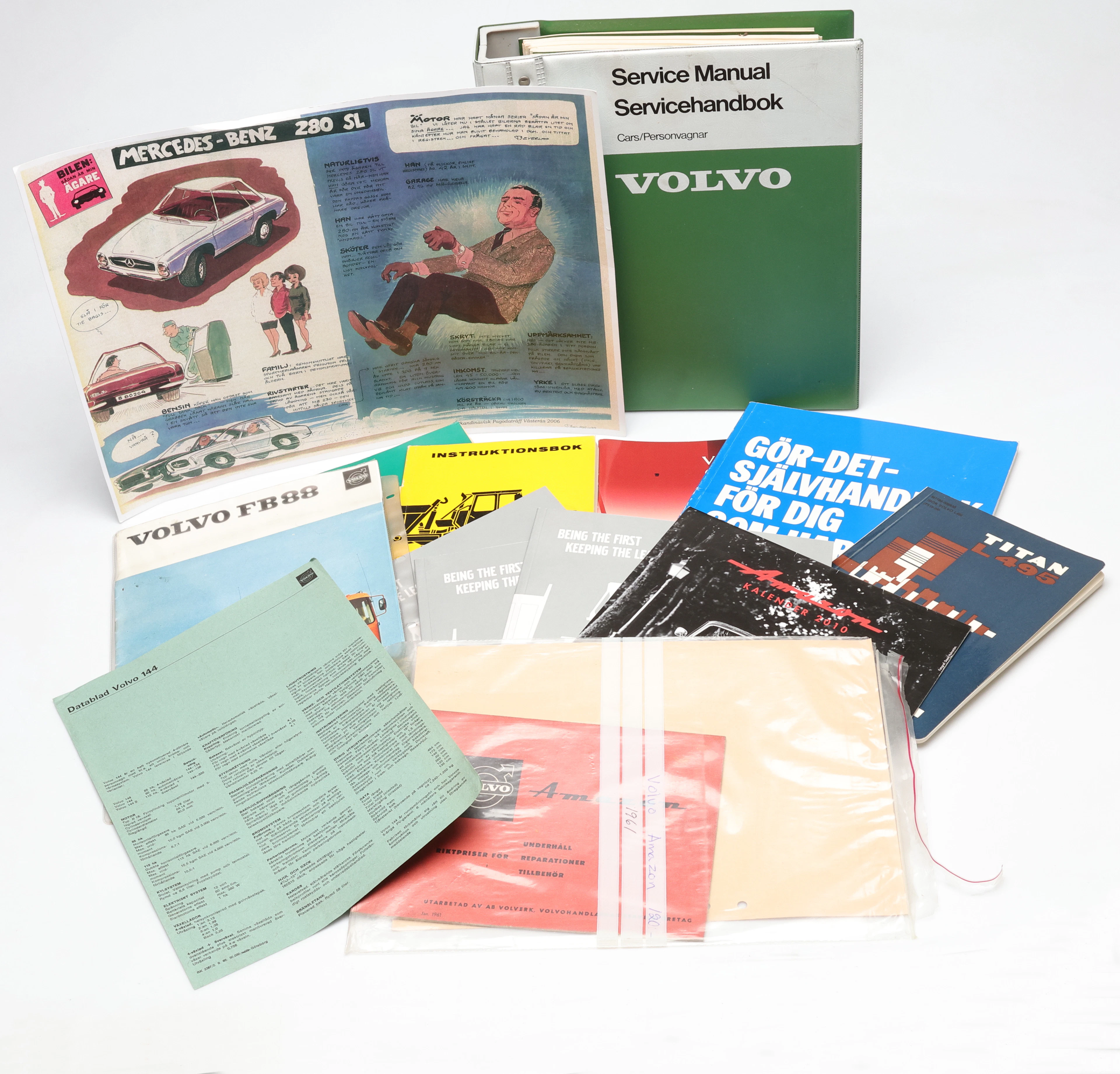INSTRUKTIONSBOK/KATALOGER/Almanacka, mestadels Volvo.