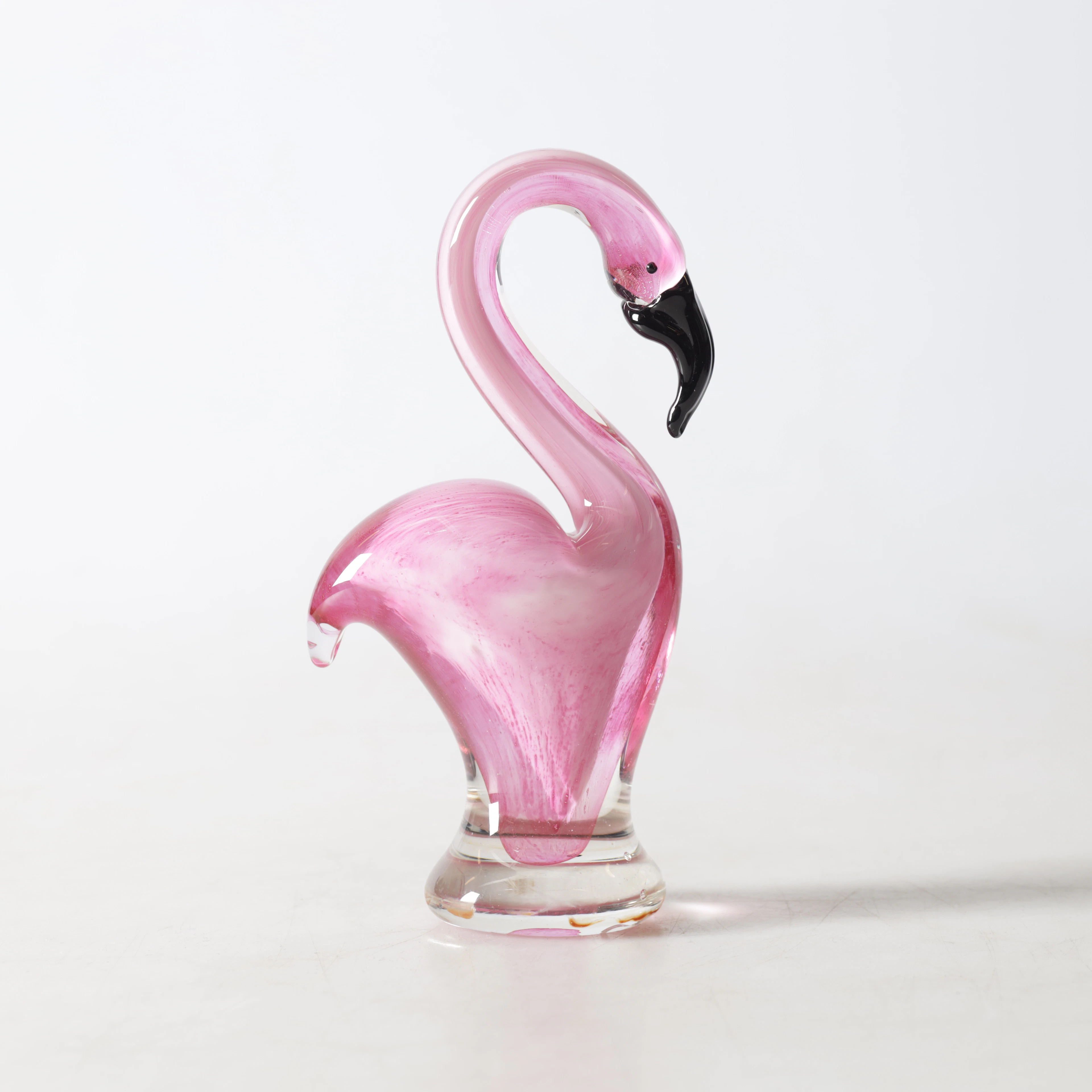SKULPTUR, glas, flamingo, 1900-/2000-tal.
