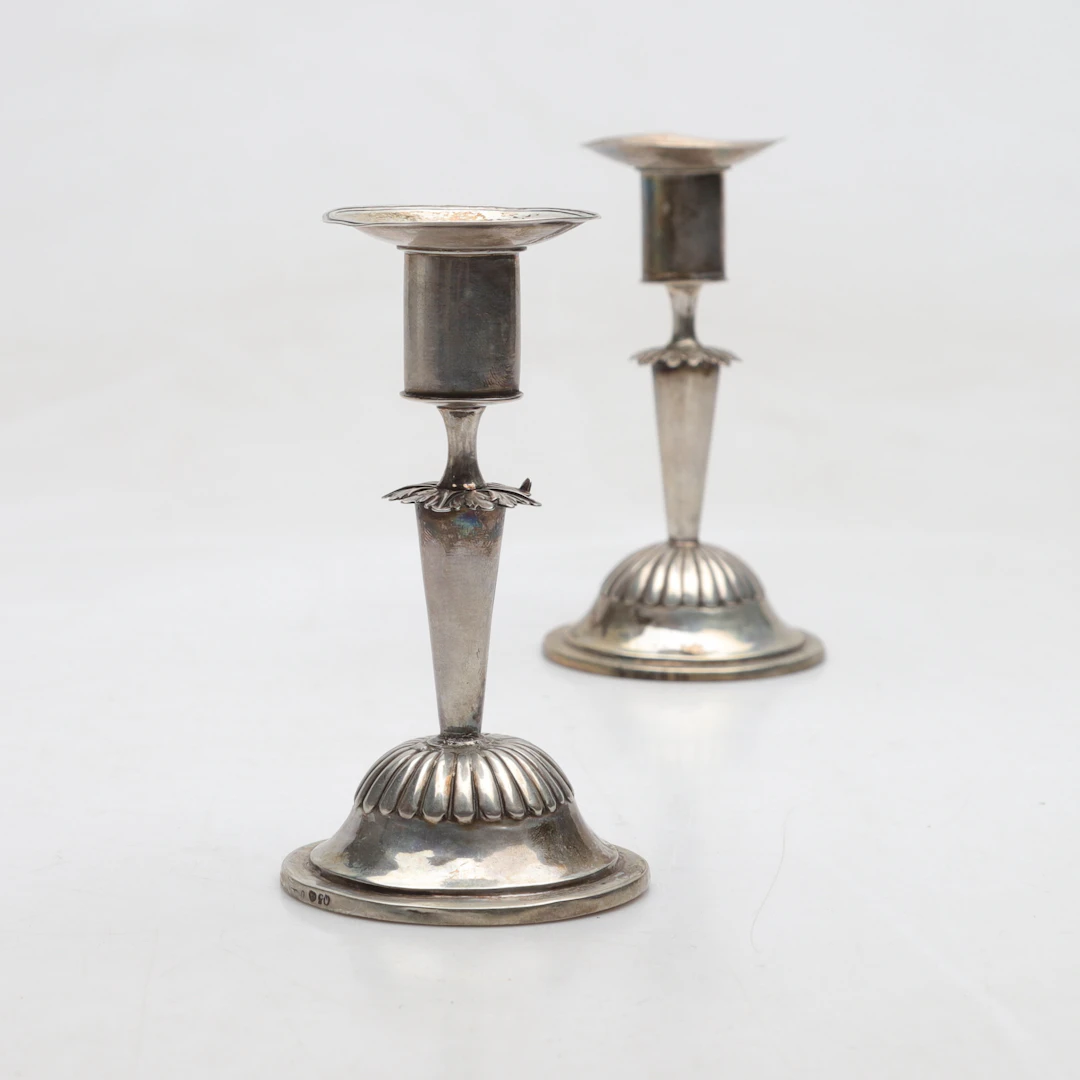 CARL PETTER LAMPA. ljusstakar, 1 par, silver, empire, Stockholm, Sverige, 1822.