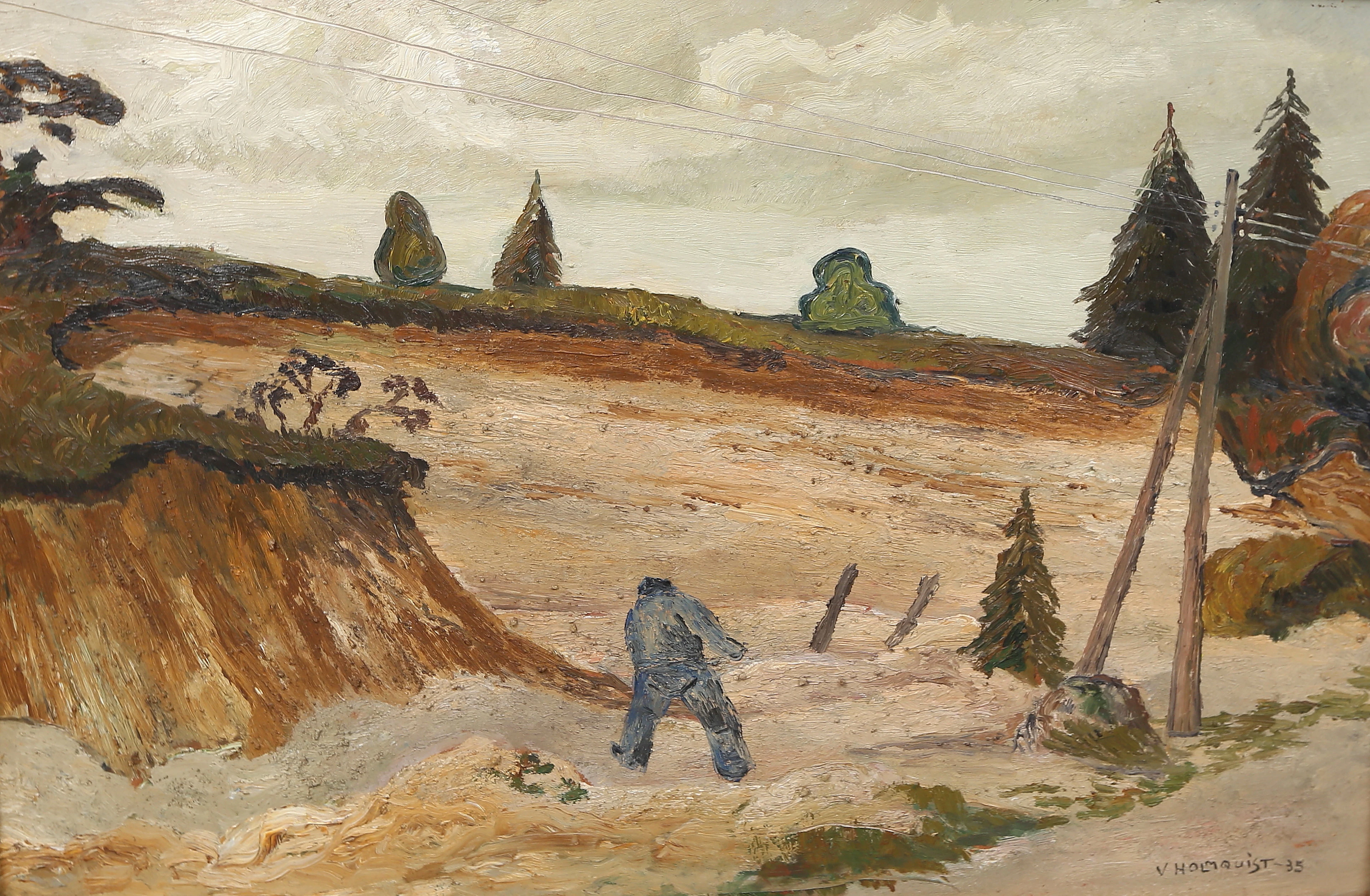 VERNER HOLMQUIST. (1888-1959), olja på pannå, signerad och daterad -35.