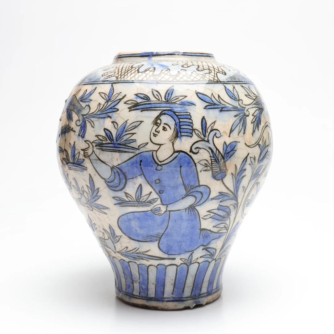 URNA, keramik, orientalisk, 1800-tal.