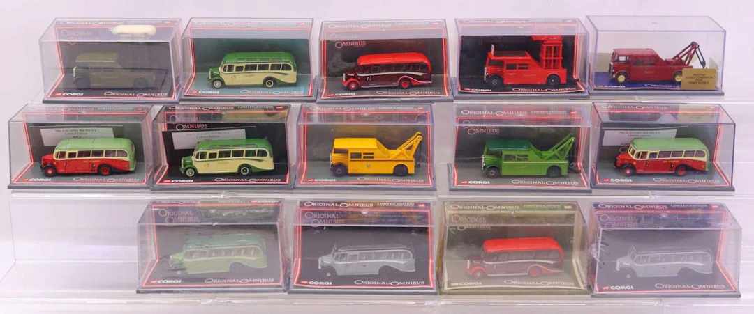 Lot 254 - 14 boxed Corgi Original Omnibus 1/76th scale