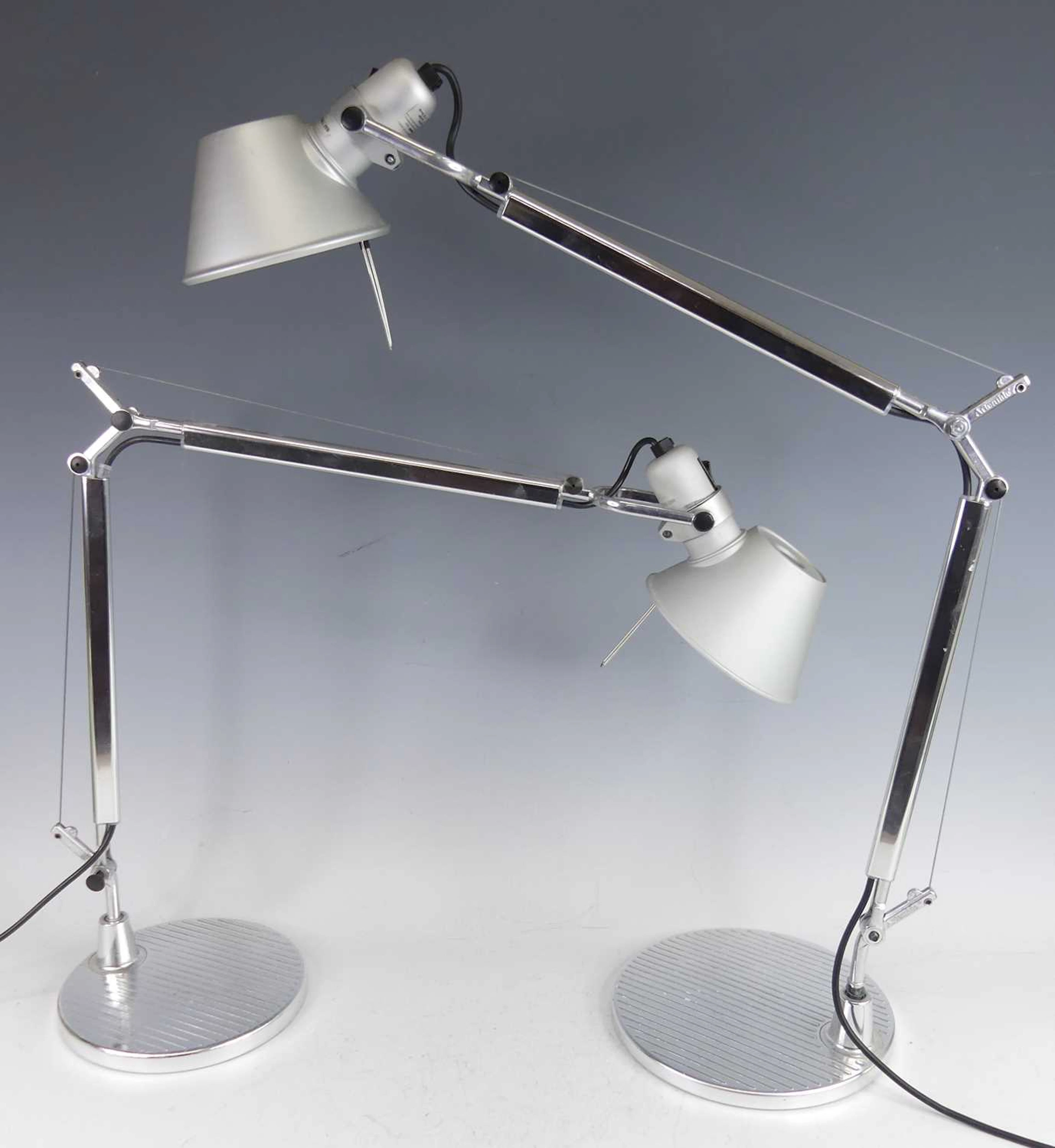 Lot 207 - A pair of Artemide 'Tolomeo' aluminium desk