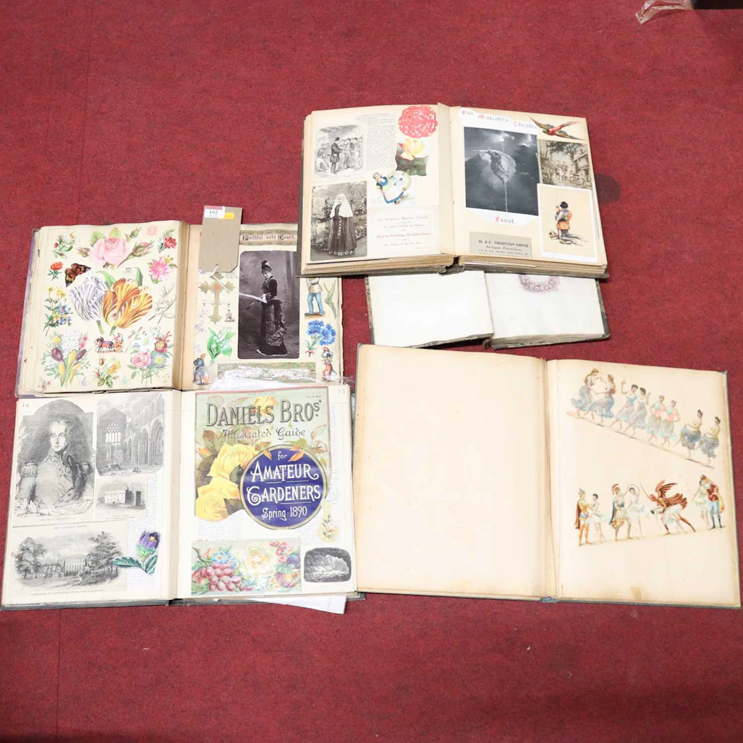 Lot 192 - A Victorian leather-bound scrapbook