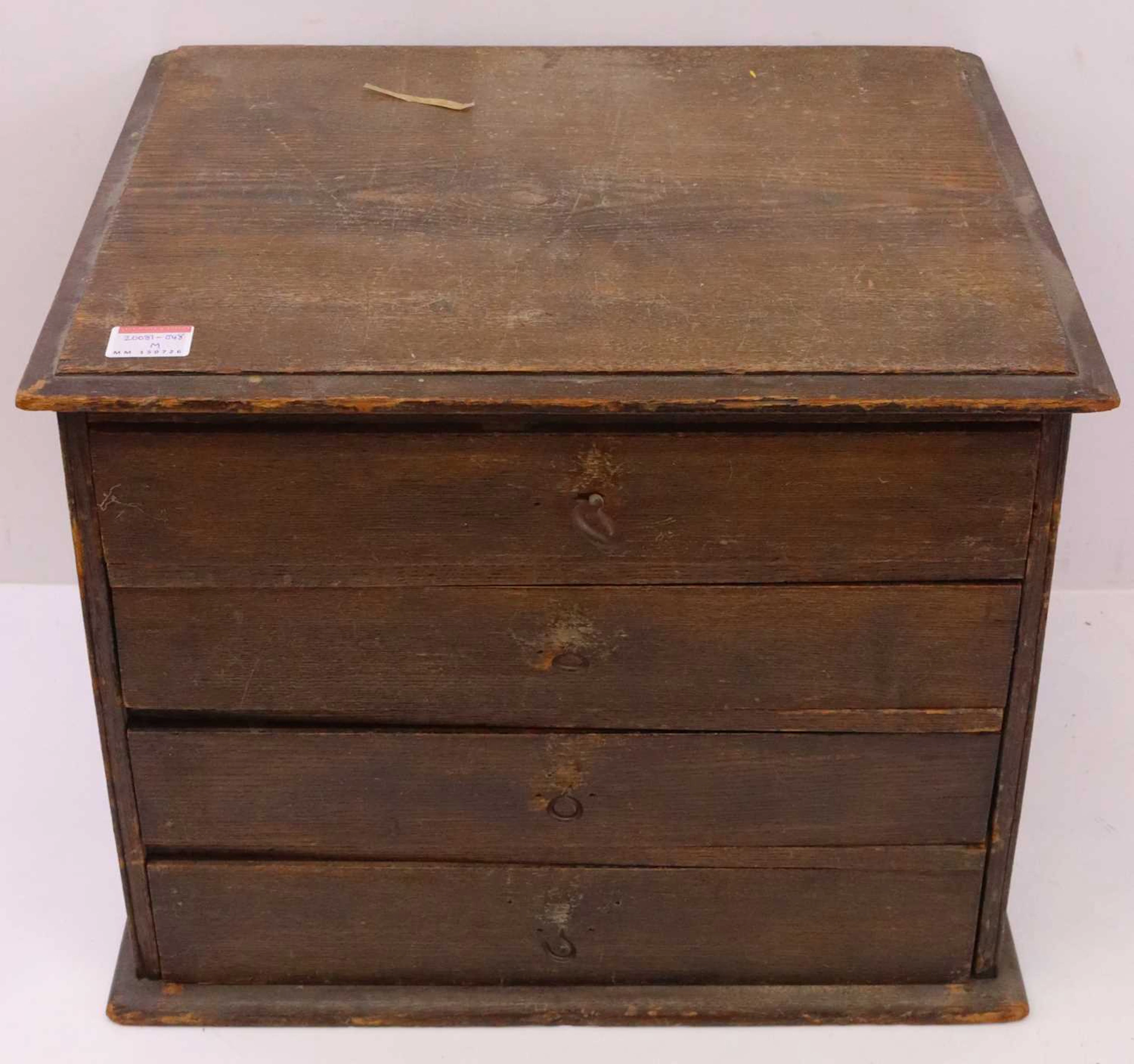 Lot 110 - A small collector's cabinet comprising four