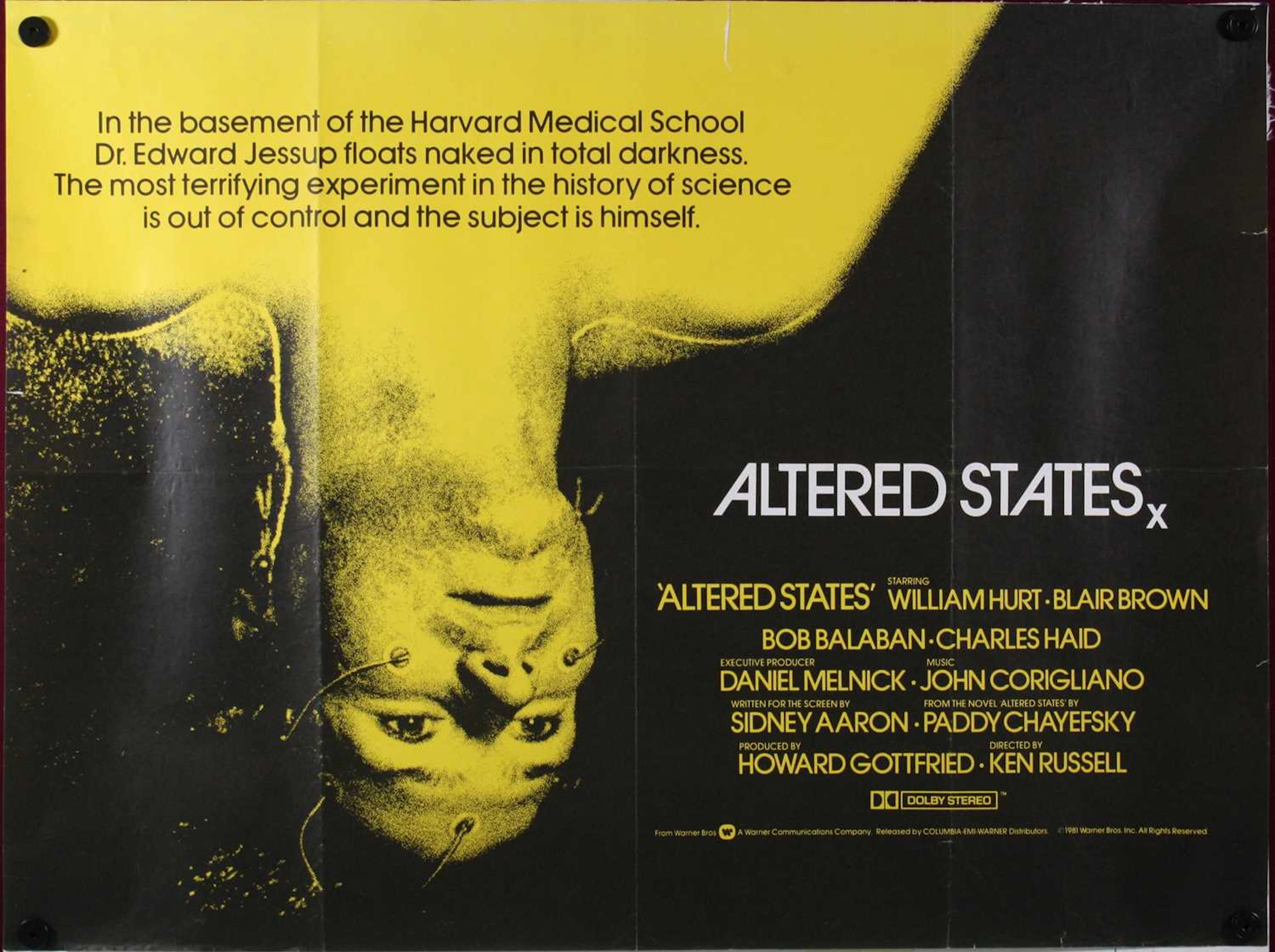 Lot 1023 - Altered States 1981, UK quad poster