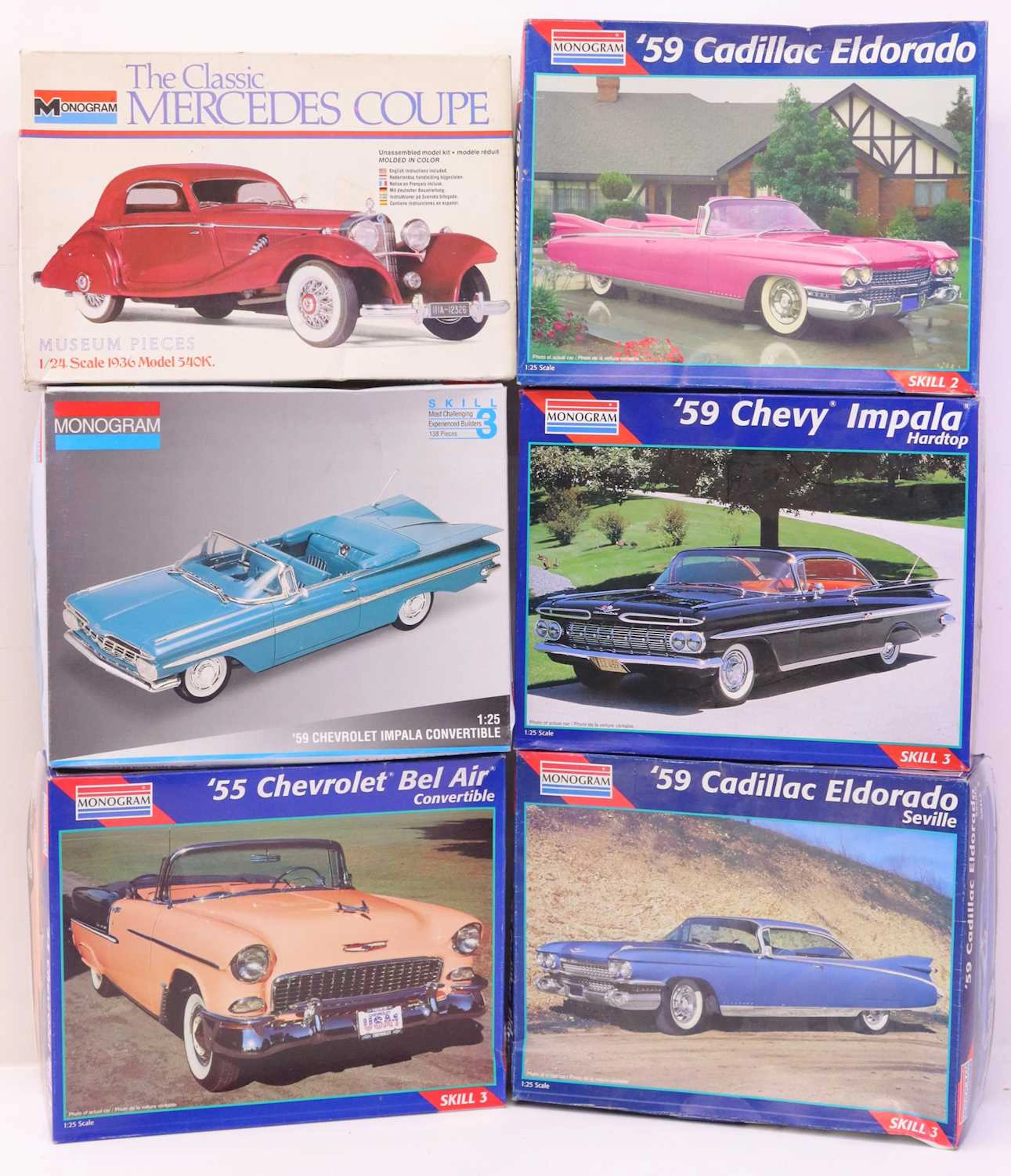 Lot 40 - 6 various Monogram 1/24th scale plastic car