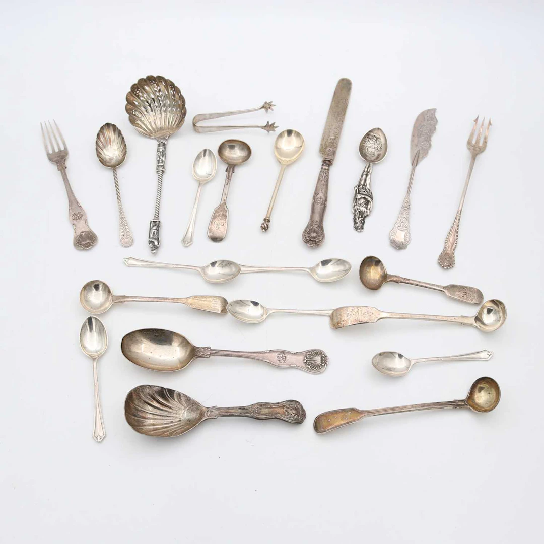 Lot 343 - A collection of George III and later silver