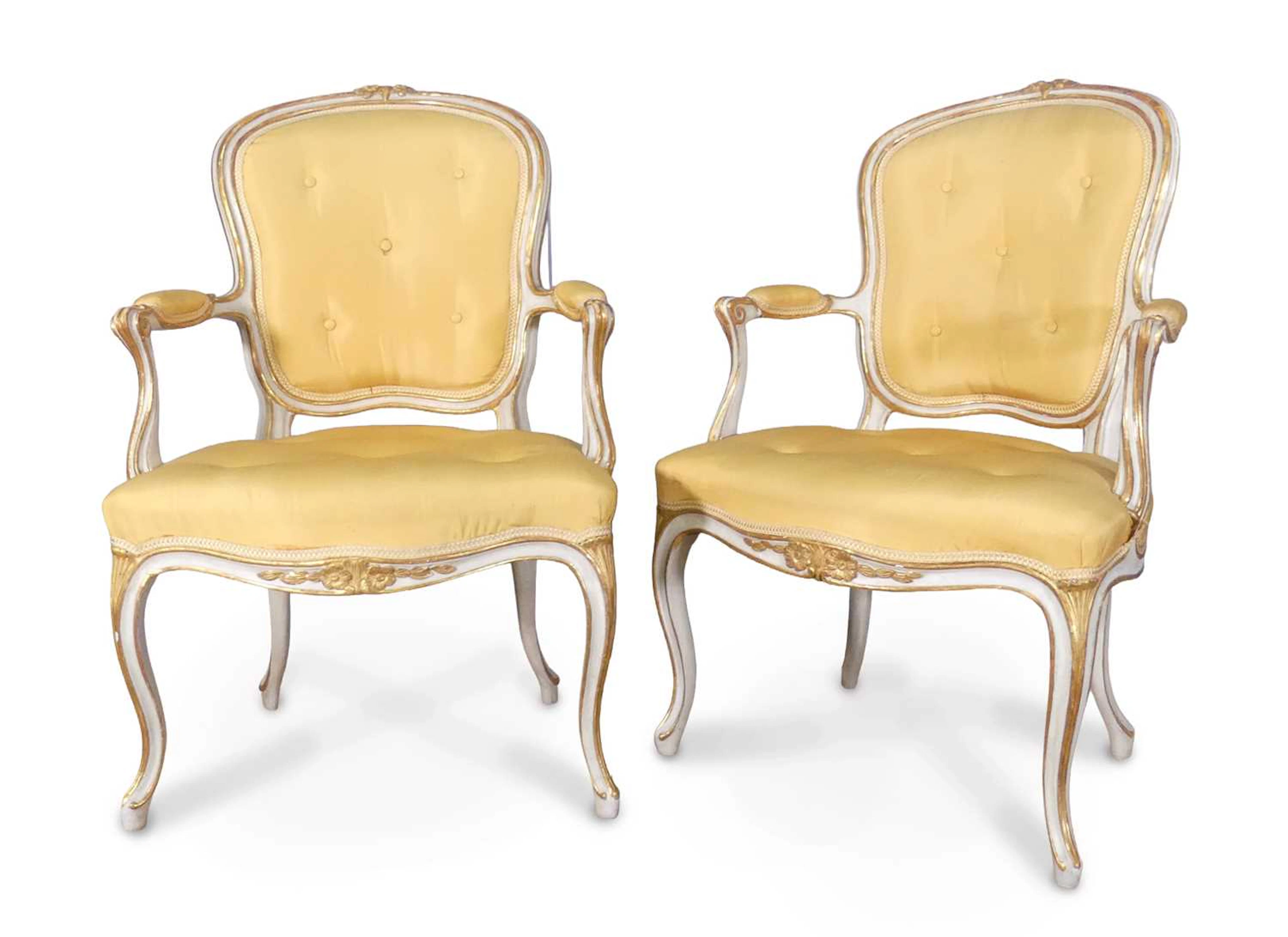 Lot 245 - A pair of Louis XV style polychrome and gilt