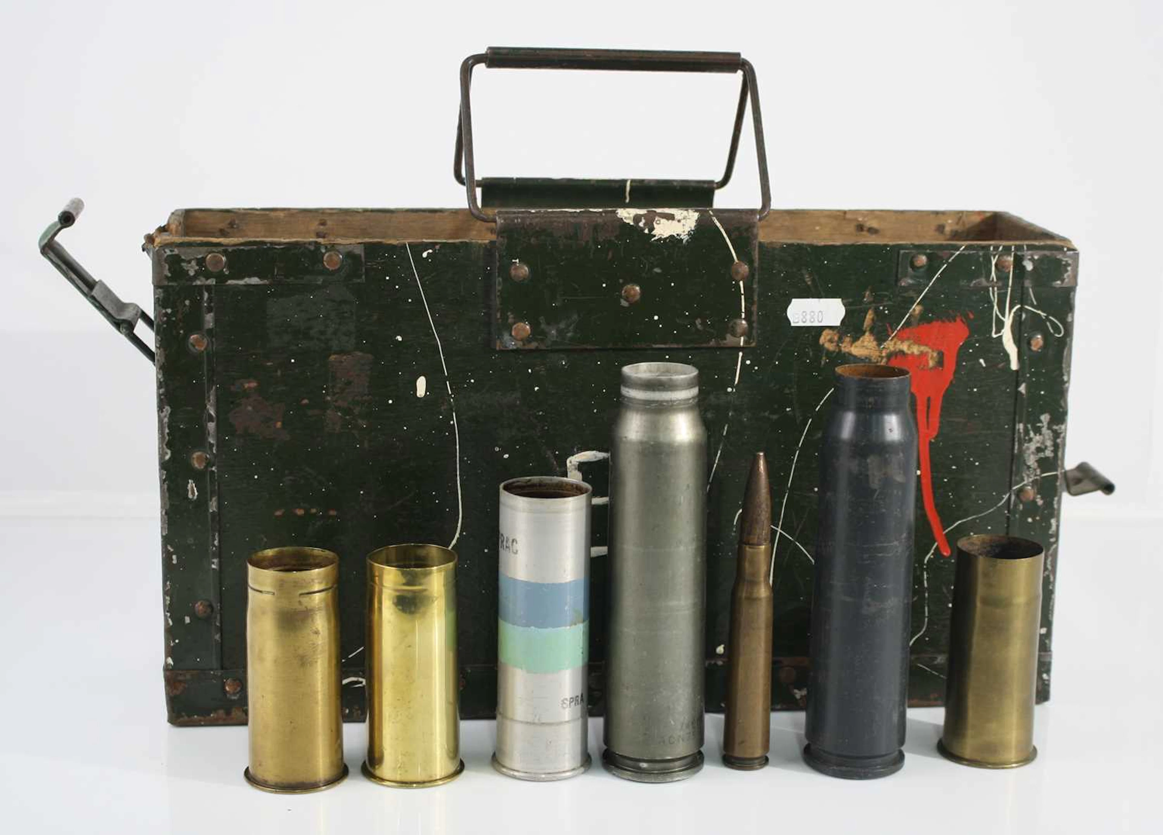 Lot 1152 - An ammunition tin containing various inert