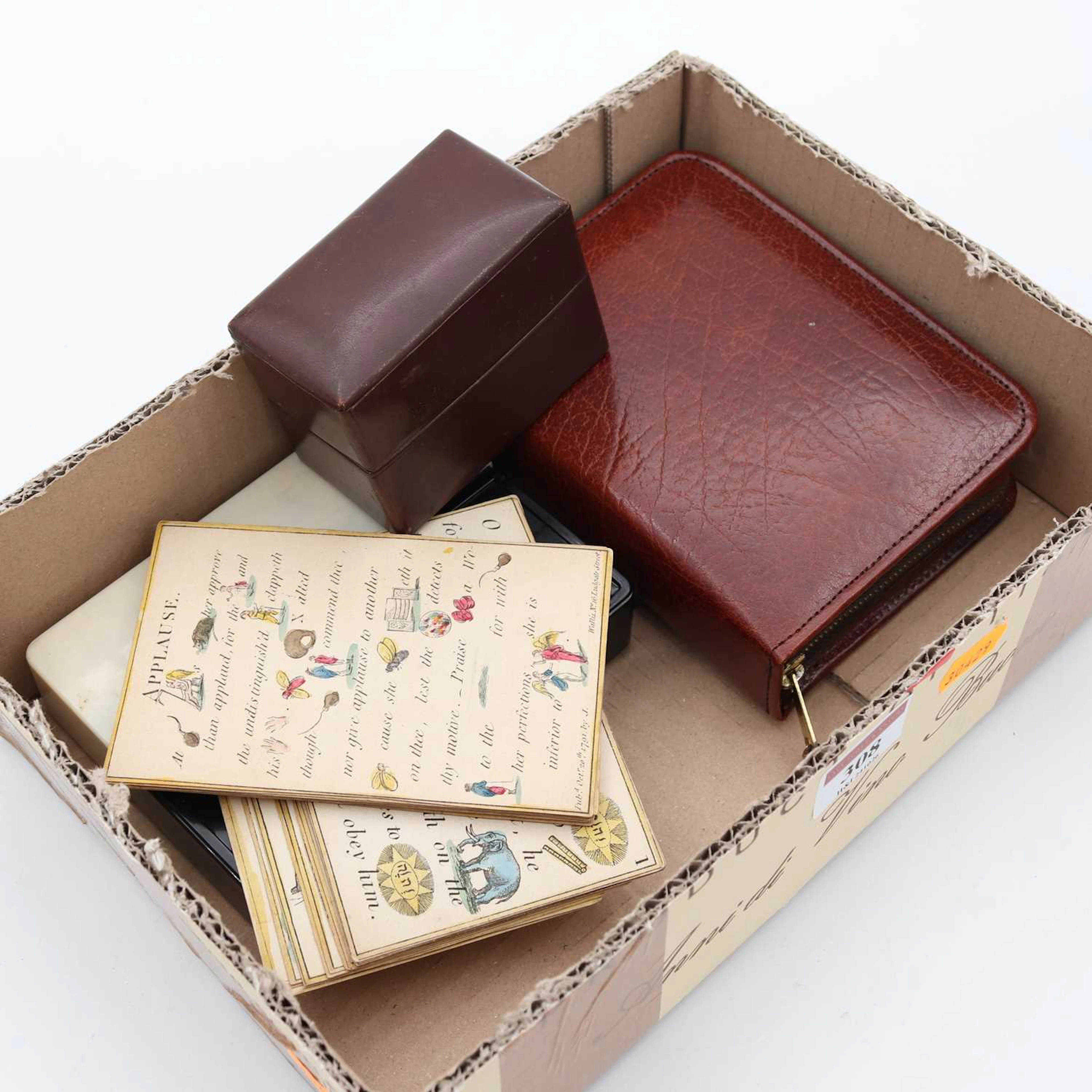 Lot 308 - A mid-20th century leather-cased bridge set