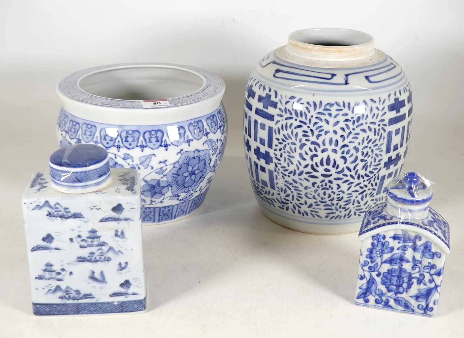 Lot 50 - A Chinese blue and white porcelain jar