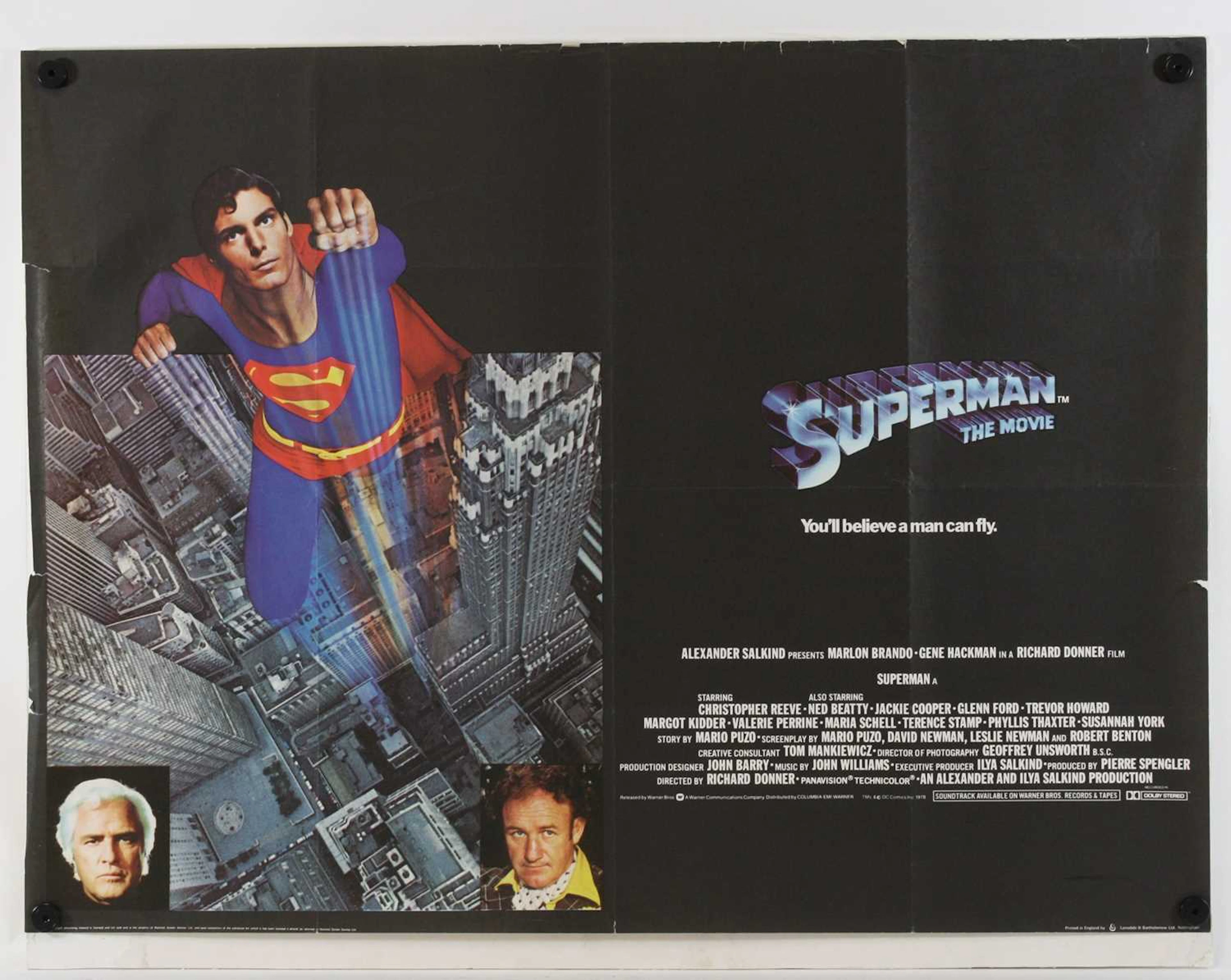 Lot 1077 - Superman, 1978, UK quad poster, starring