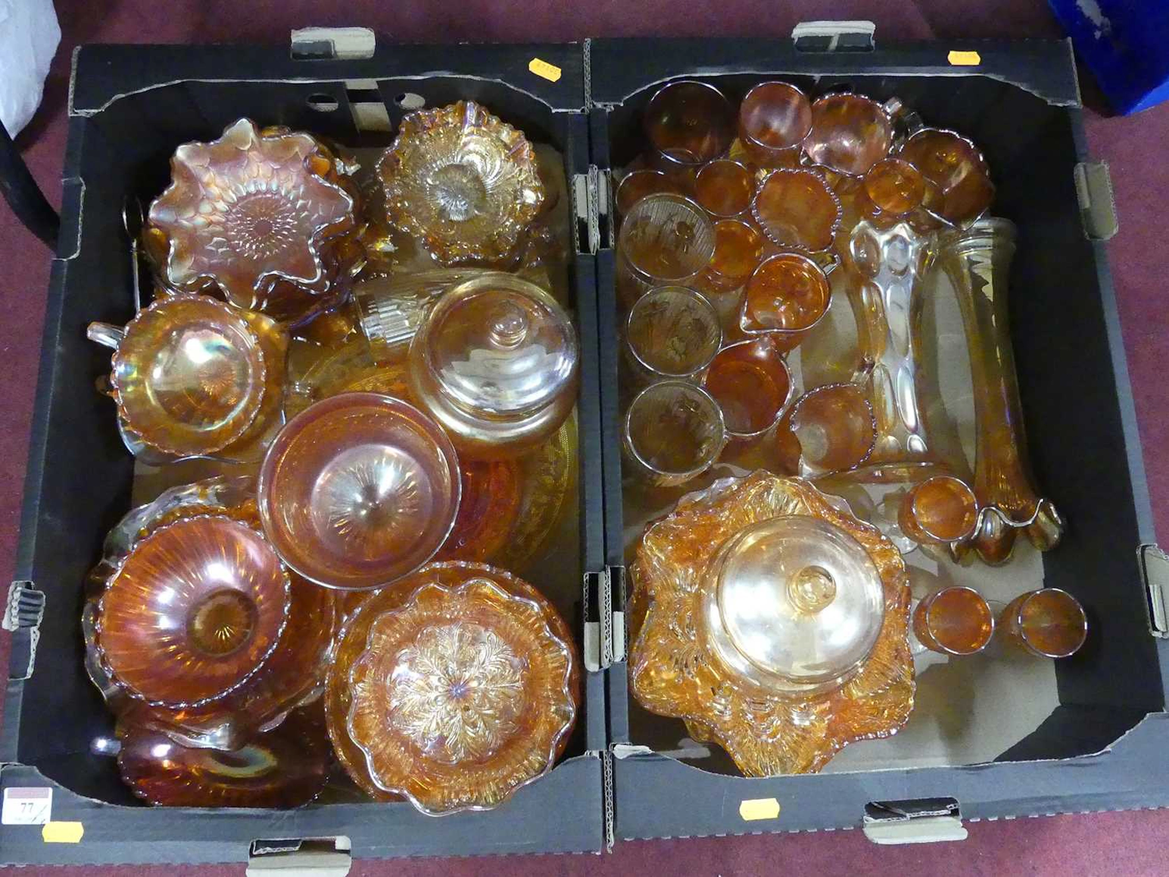 Lot 77 - A collection of carnival glass, mainly