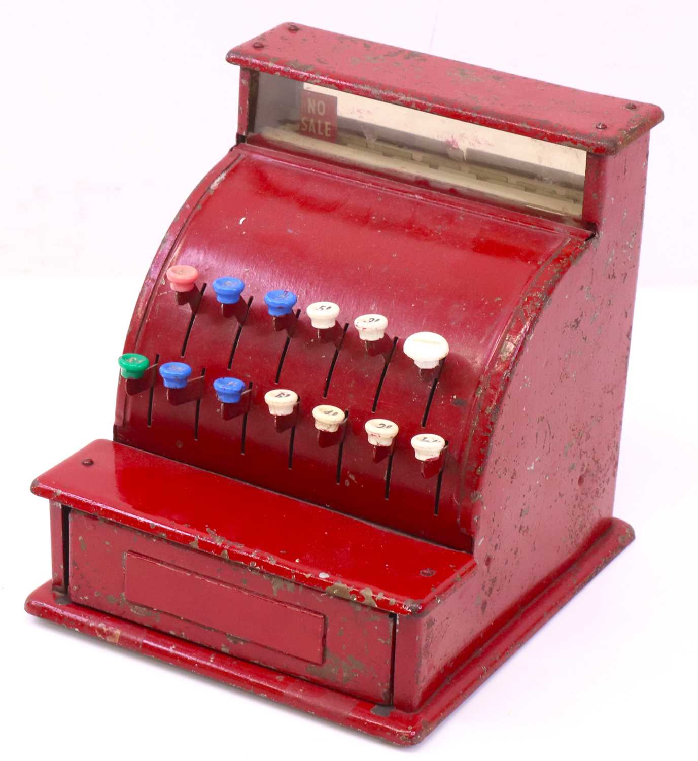 Lot 56 - Tom Thumb vintage toy register in red with a