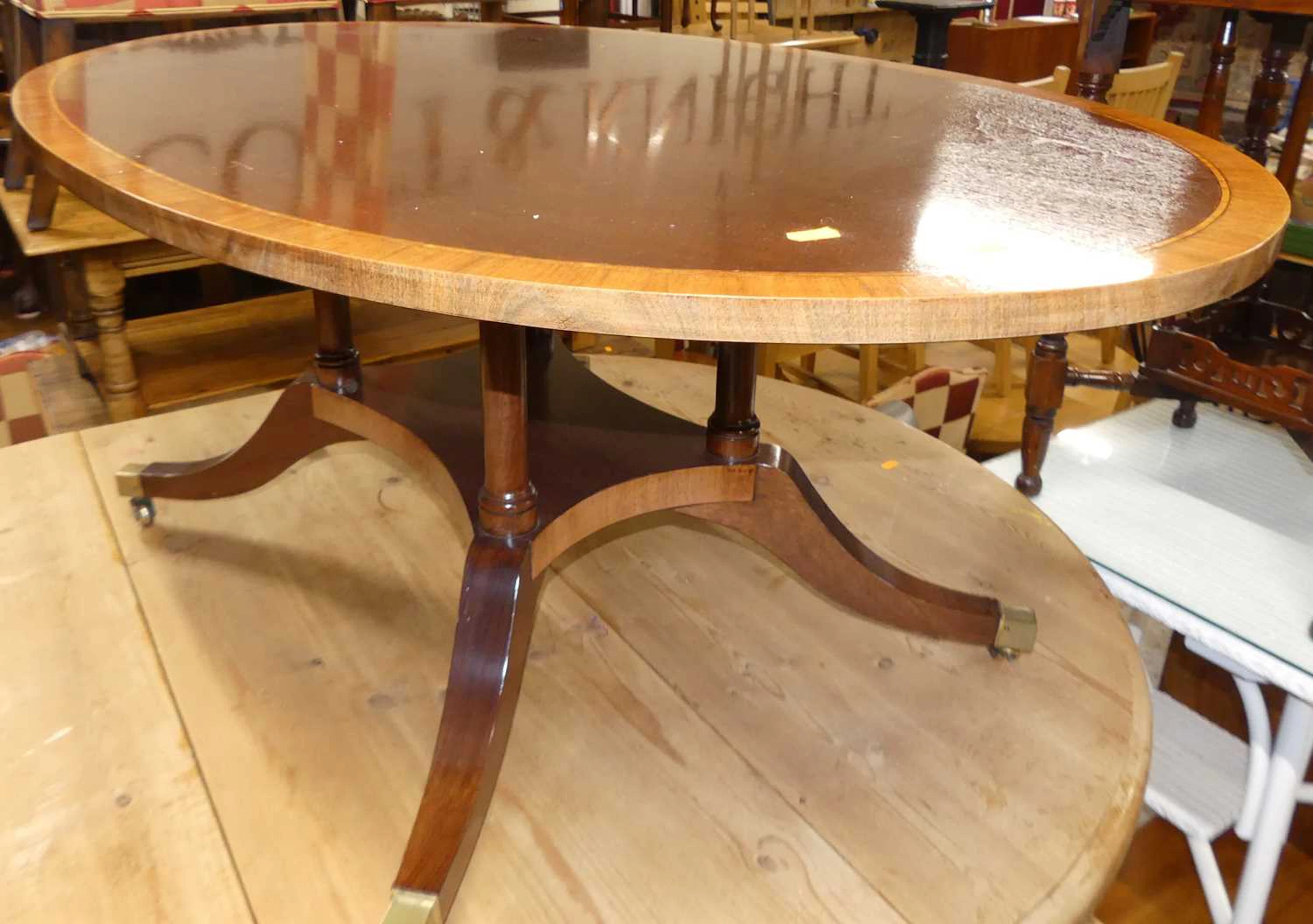 Lot 1296 - A contemporary mahogany and satinwood
