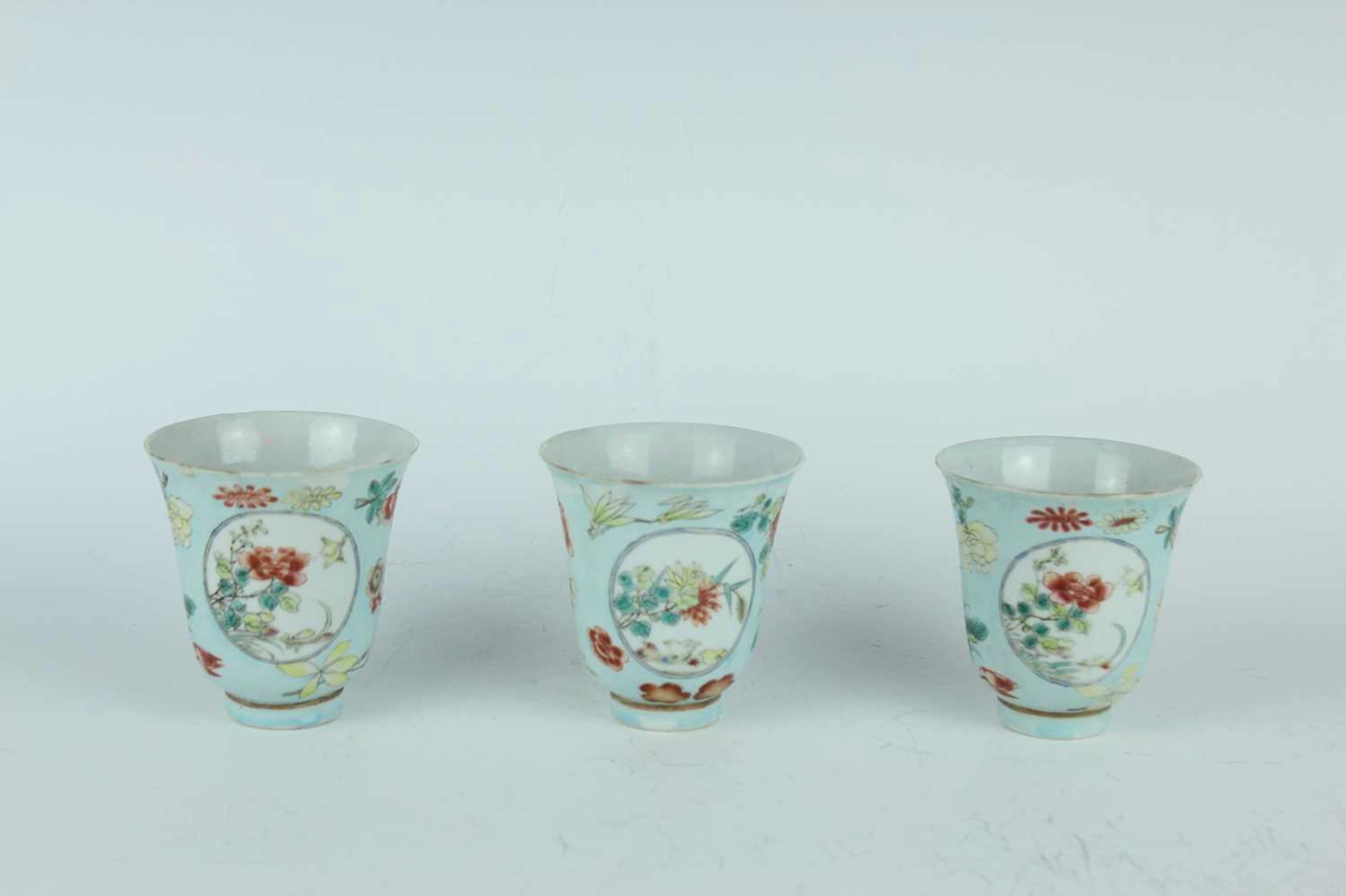 Lot 104 - Three Chinese famille rose bell-shaped