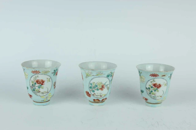 Lot 104 - Three Chinese famille rose bell-shaped