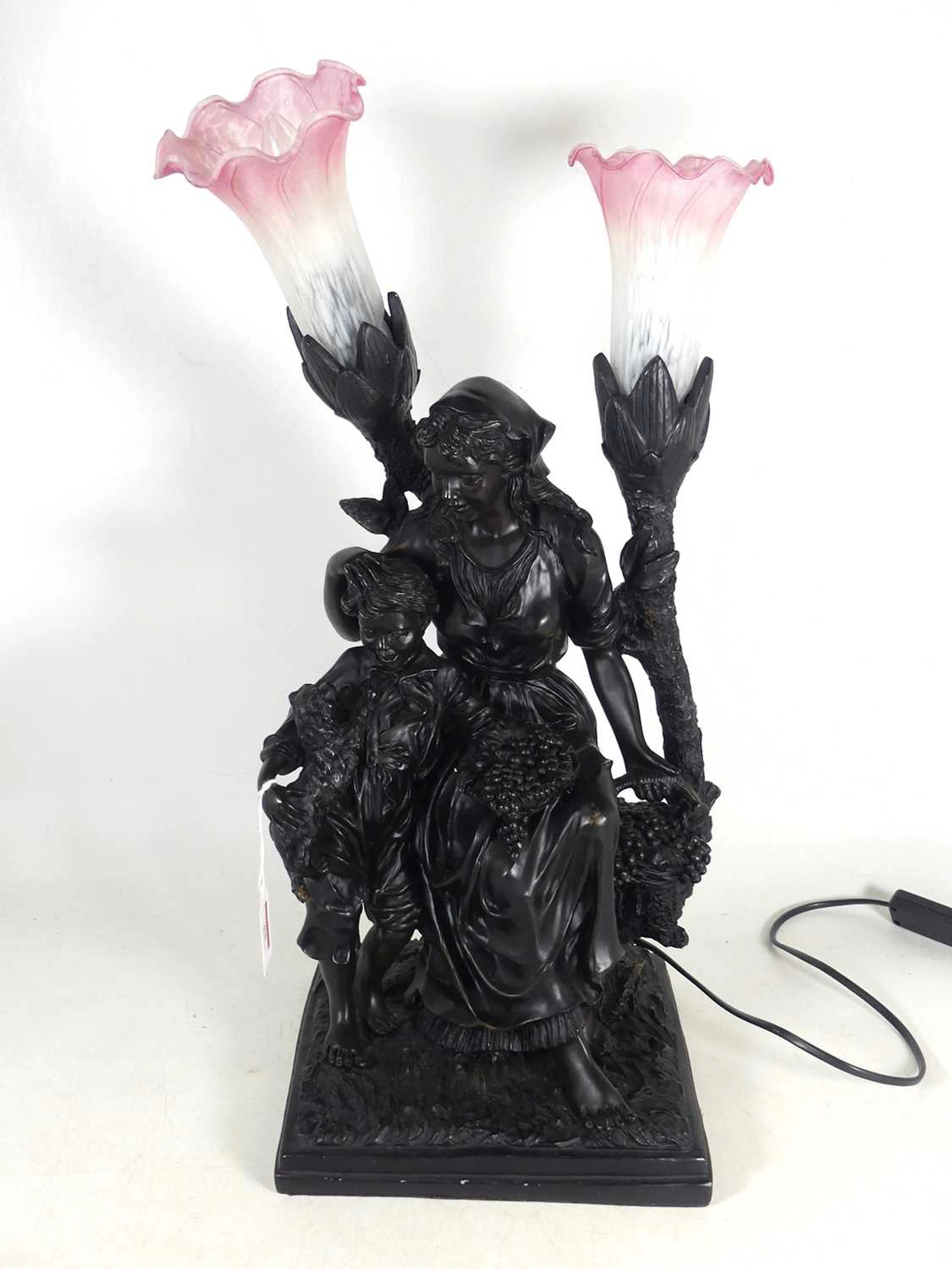 Lot 55 - A reproduction bronzed composite figural