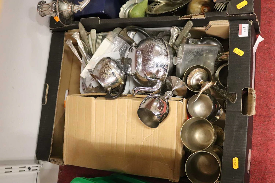 Lot 273 - A collection of silver plate and metalware
