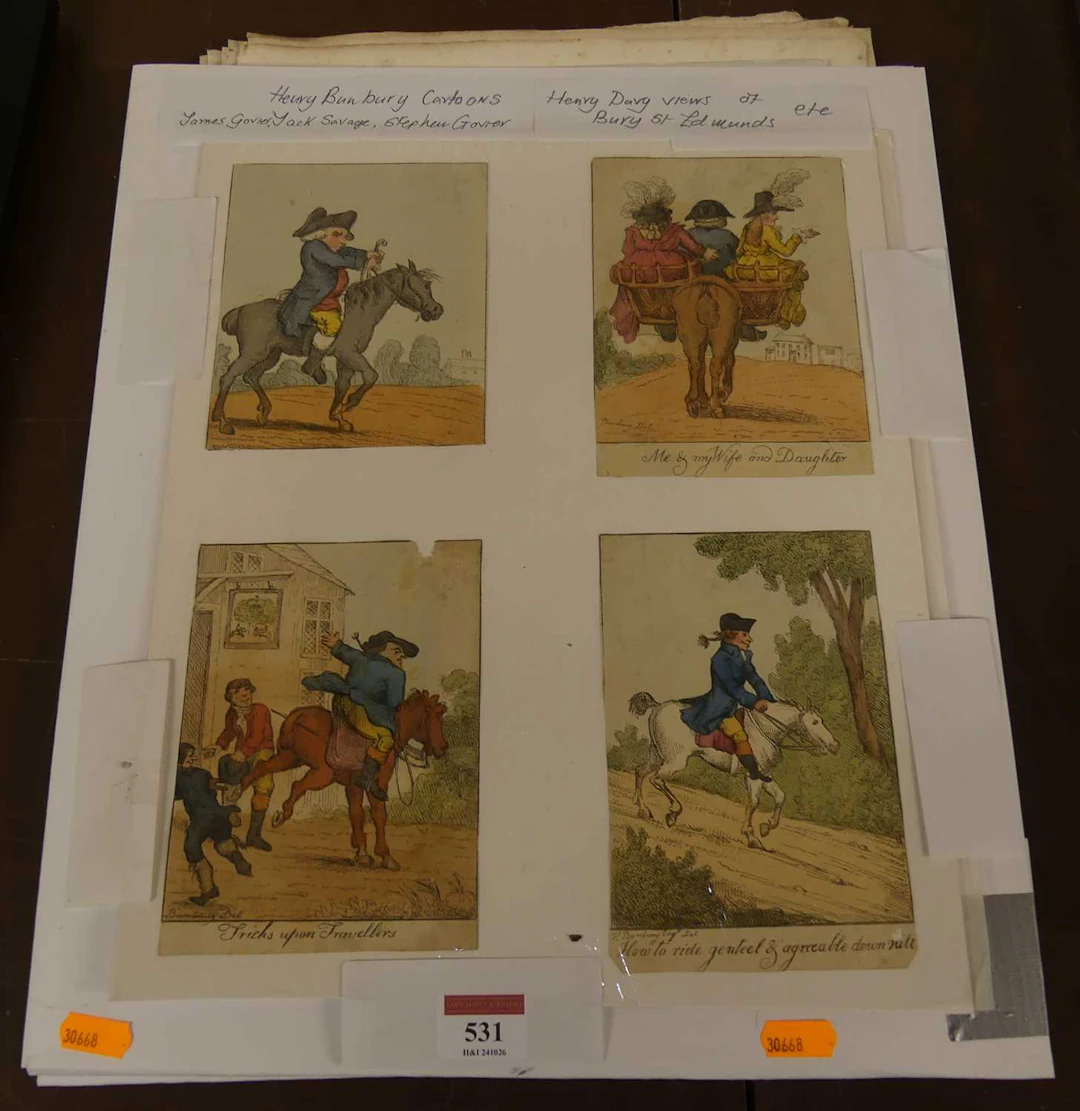Lot 531 - A collection of unframed prints and