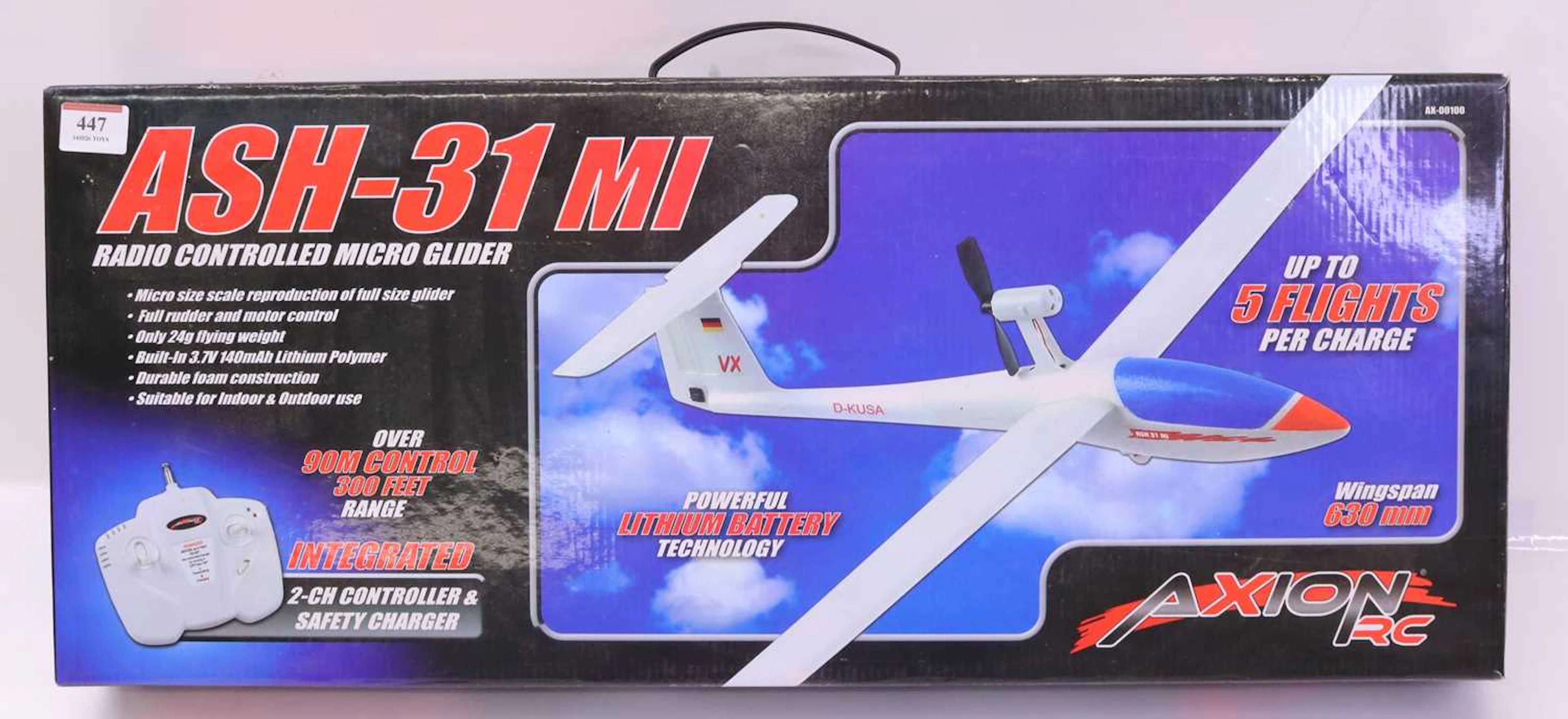 Lot 447 - ASH-31 MI Axion RC plane, remote control