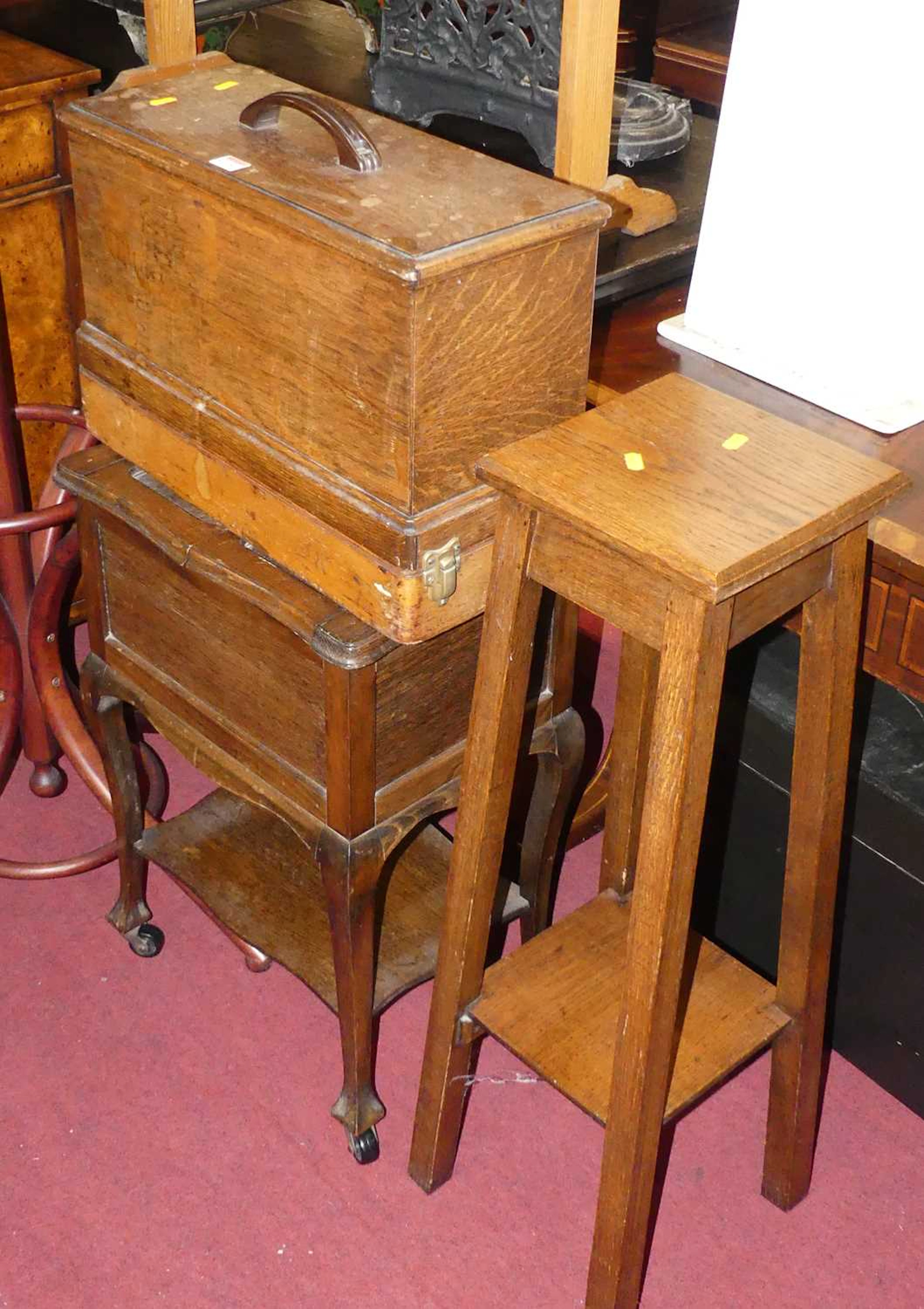 Lot 1236 - Occasional furniture, to include; an oak