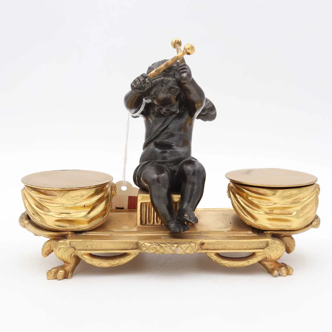 Lot 14 - A contemporary gilt bronze deskstand in the
