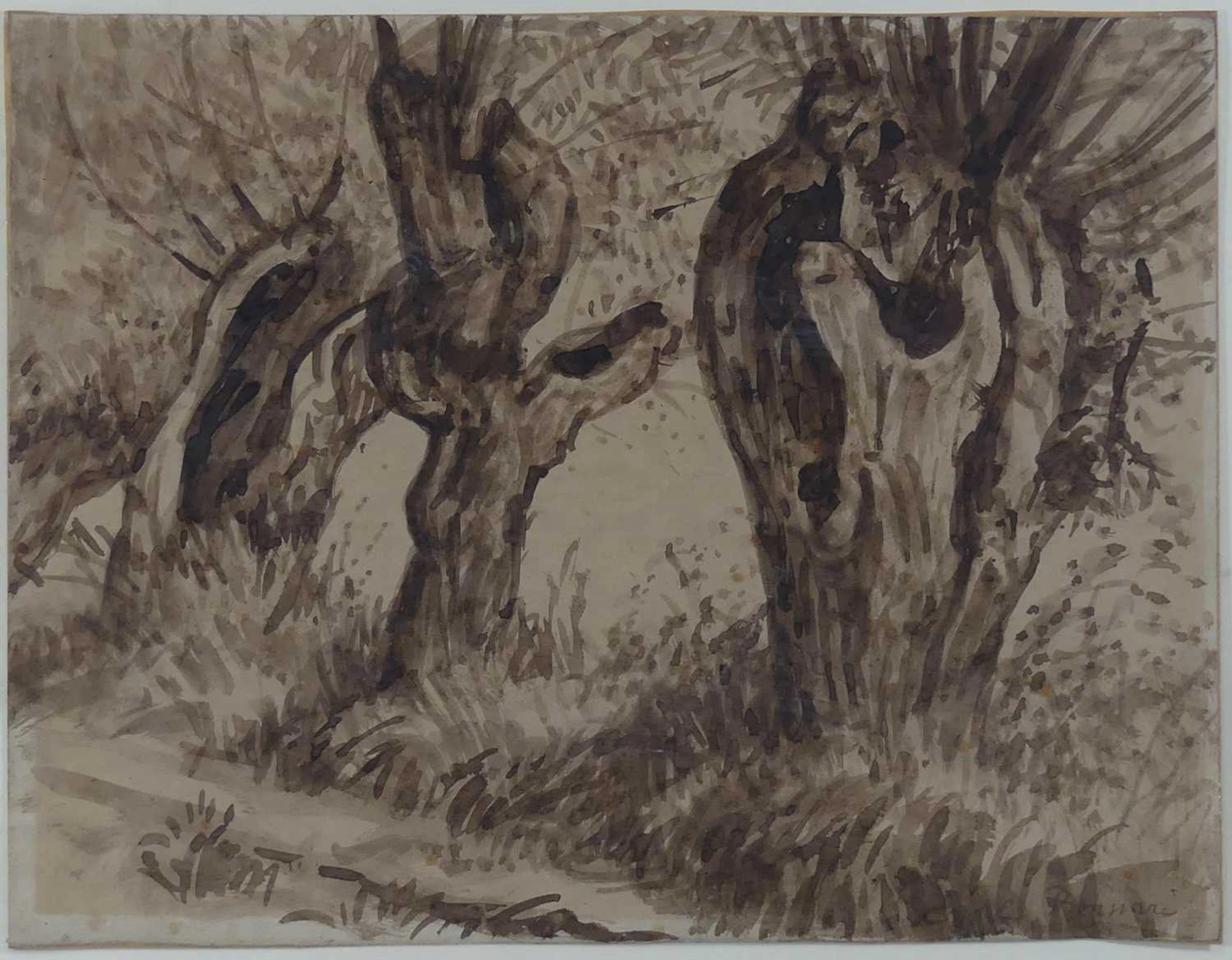 Lot 2336 - Emile Bernard (1826-1897) - Trees, sepia