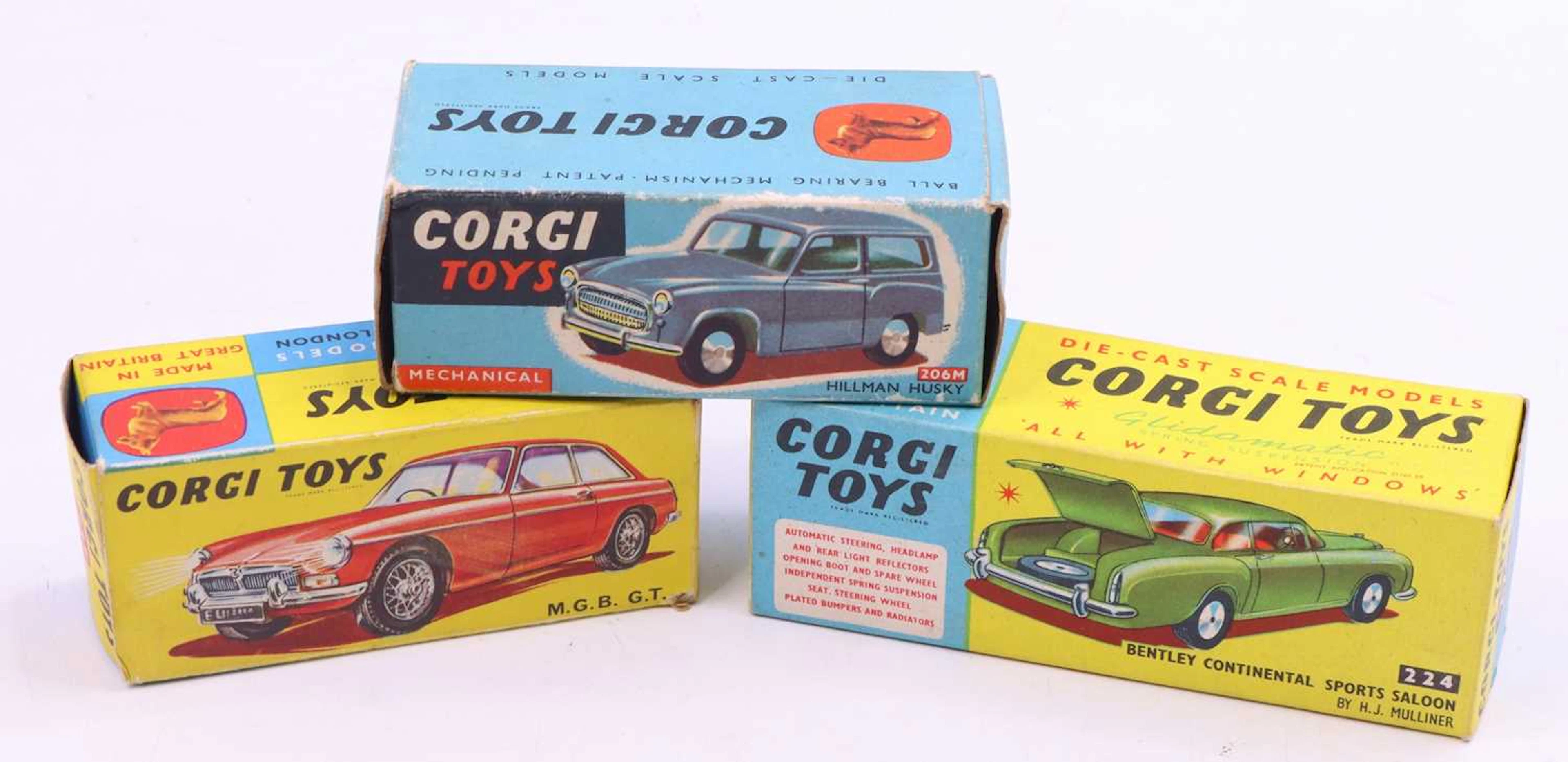 Lot 1273 - Corgi Toys group of 3 empty boxes for