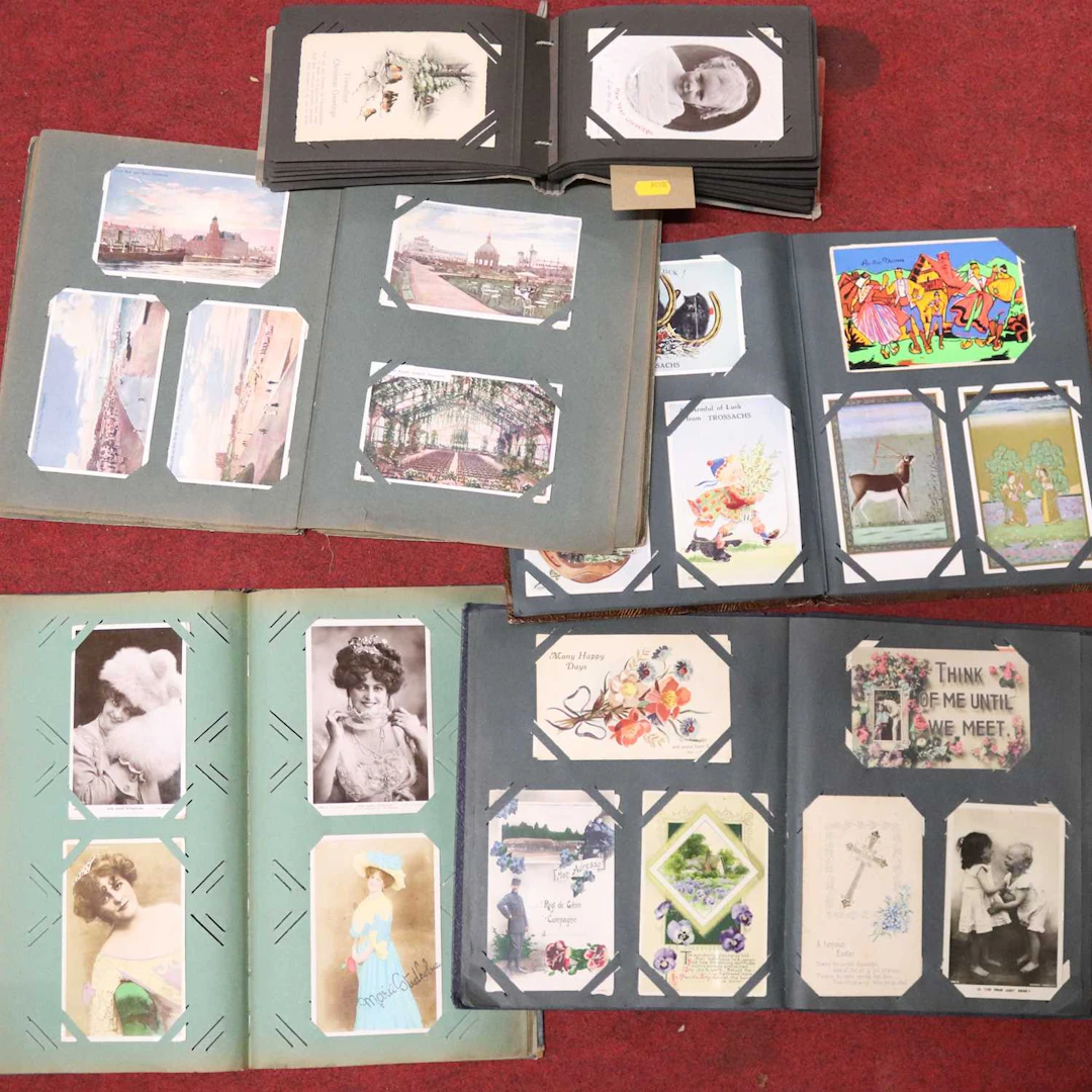 Lot 194 - Five postcard albums, early 20th century and