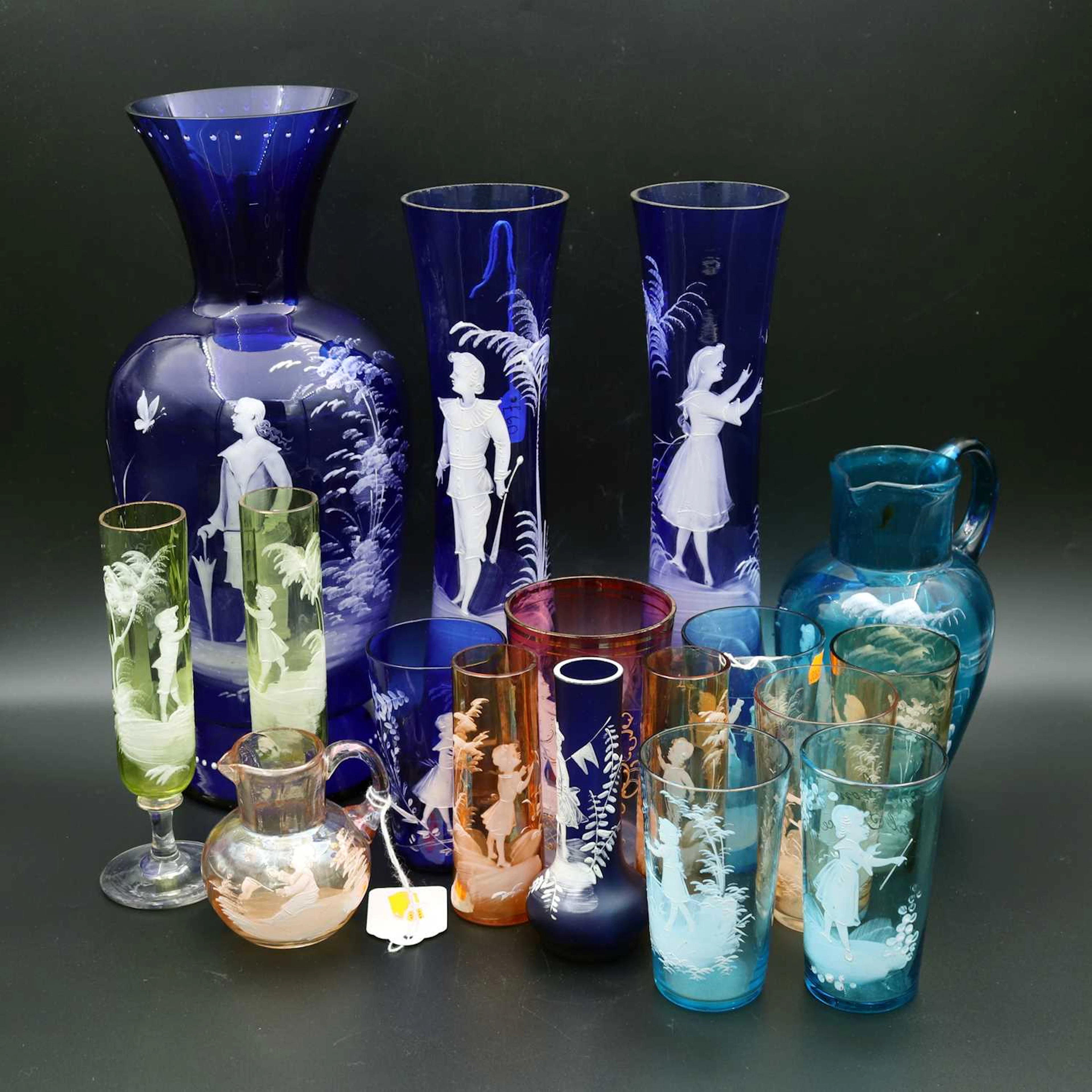 Lot 127 - A collection of cameo glass in the manner of