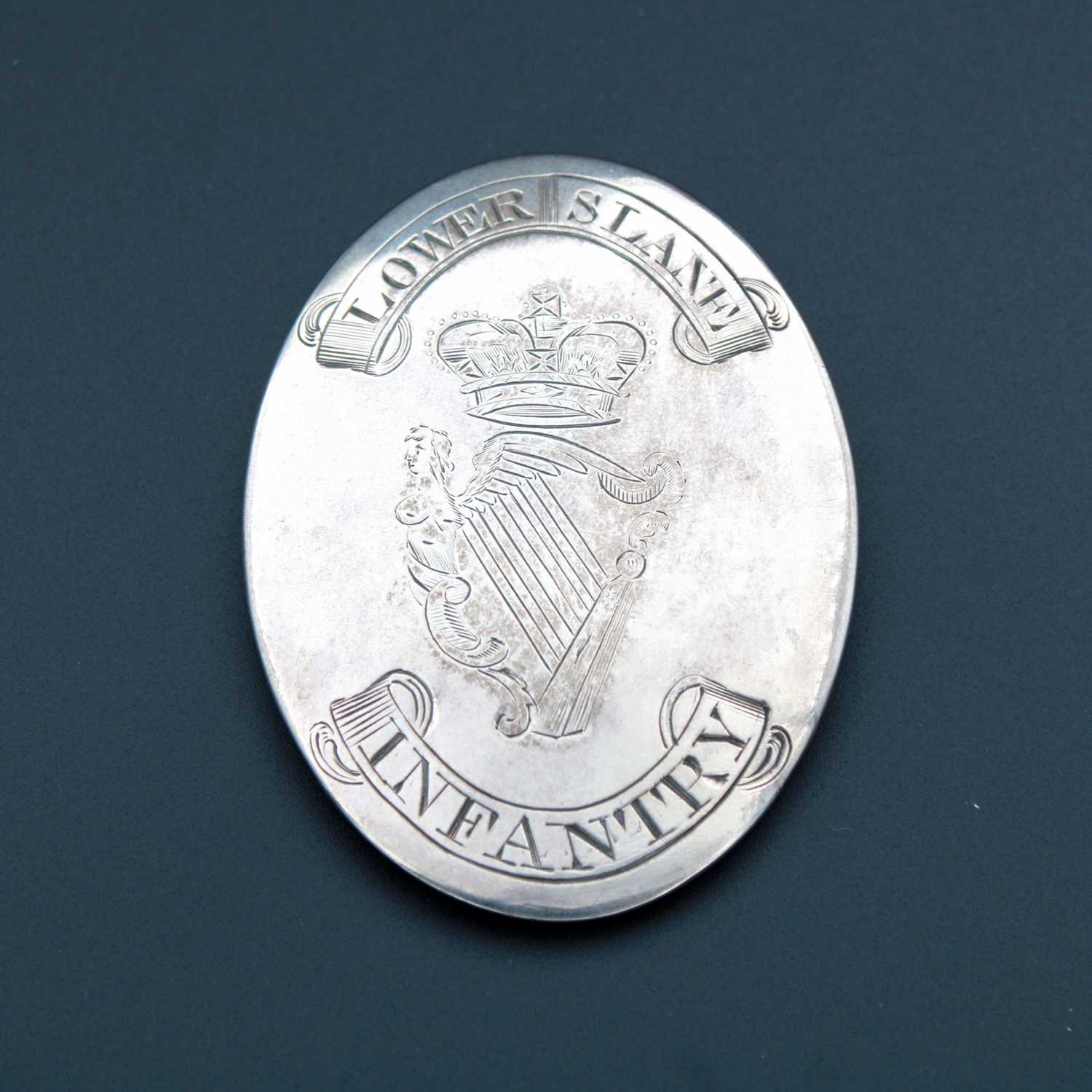 A George III silver officers shoulder belt plate