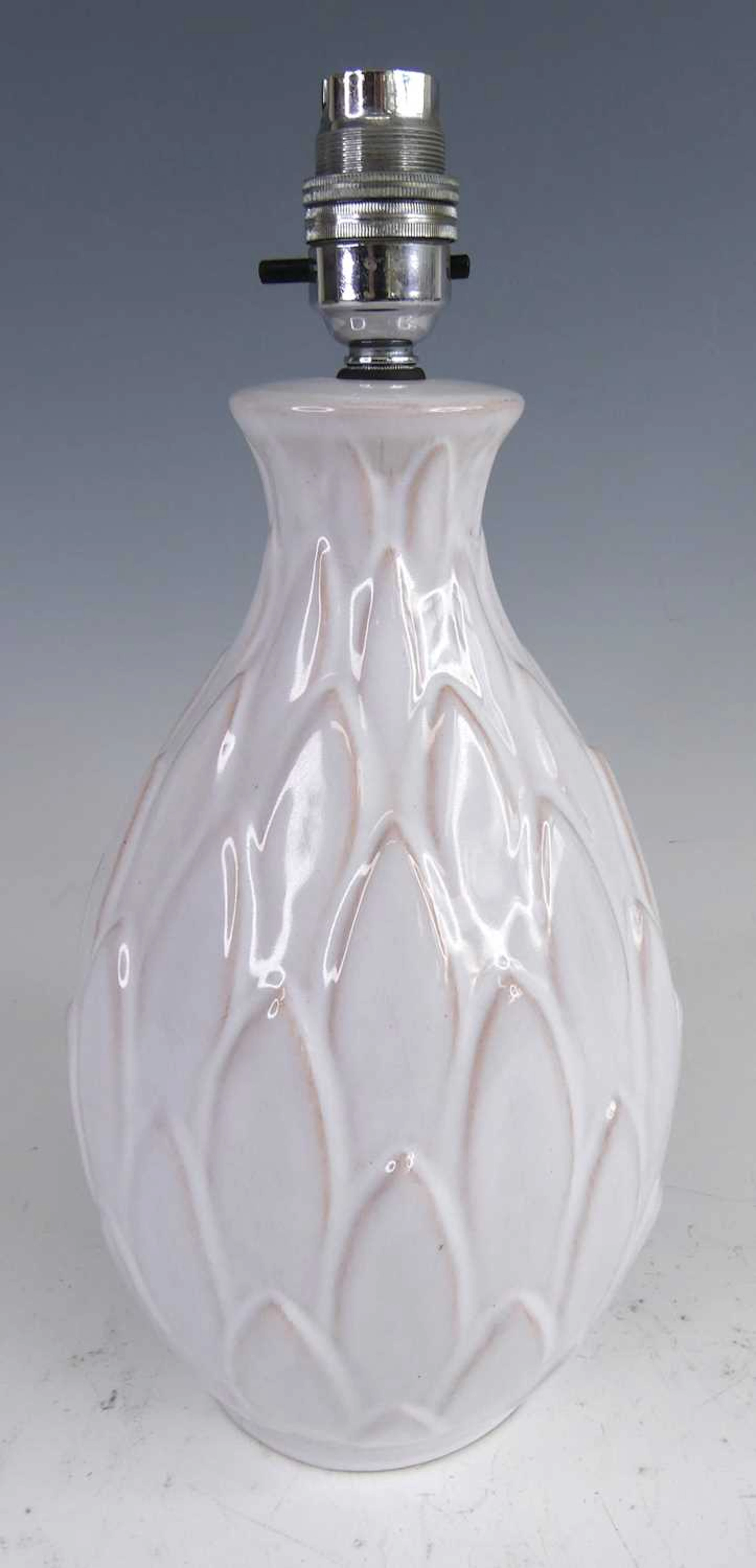 Lot 186 - A Danish pottery table lamp in the form of