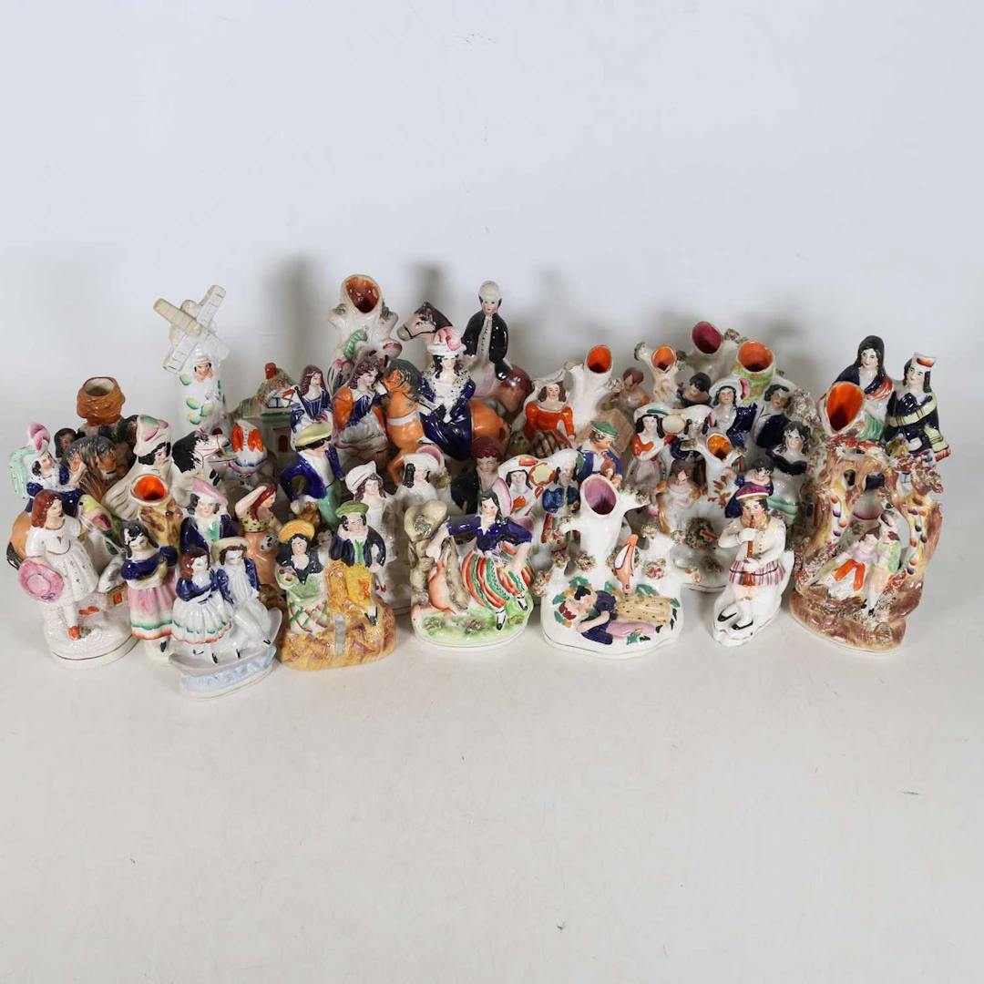 Lot 132 - A collection of Staffordshire pottery
