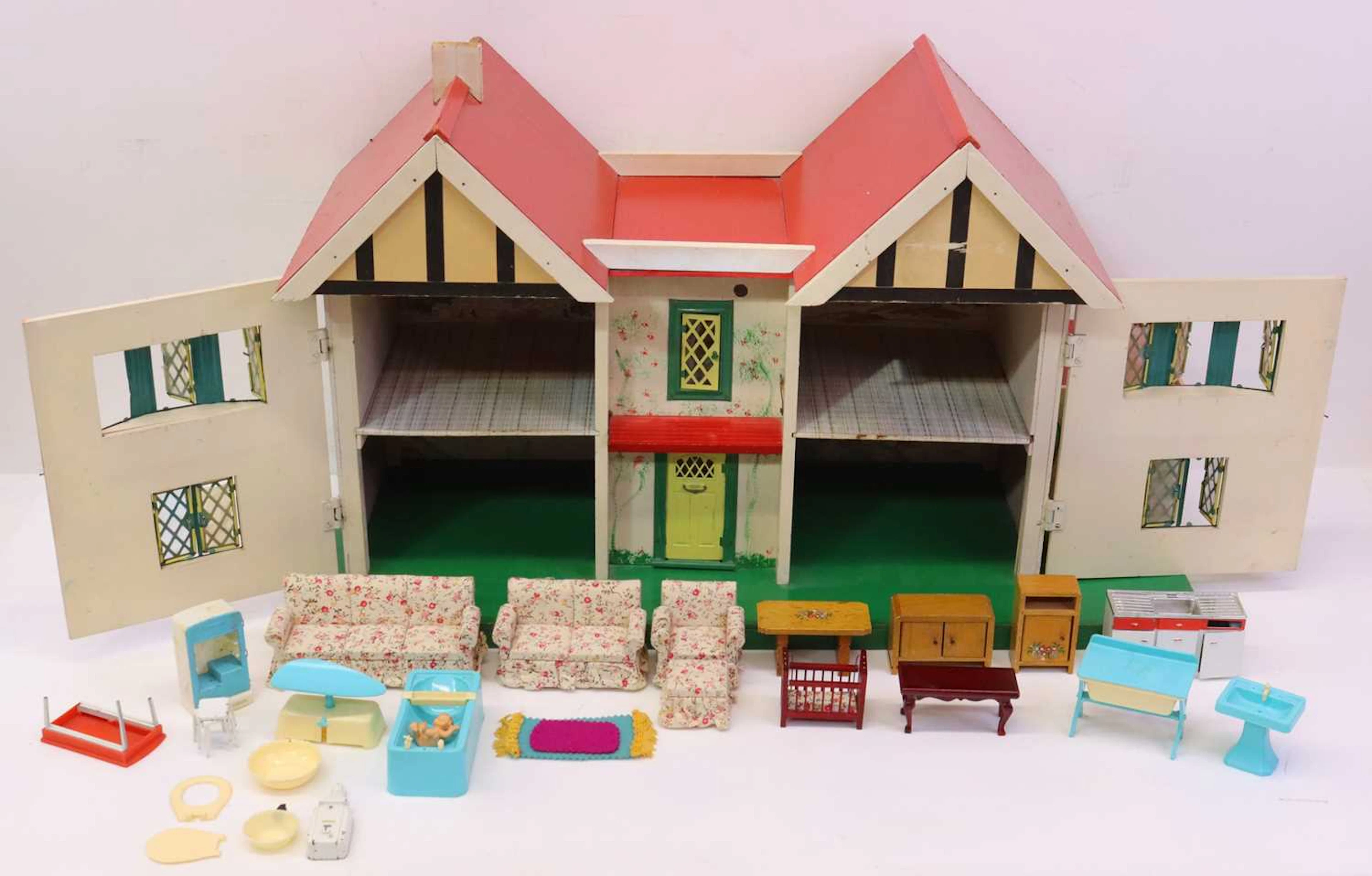 Lot 254 - Triang No.2 Dolls House comprising a red