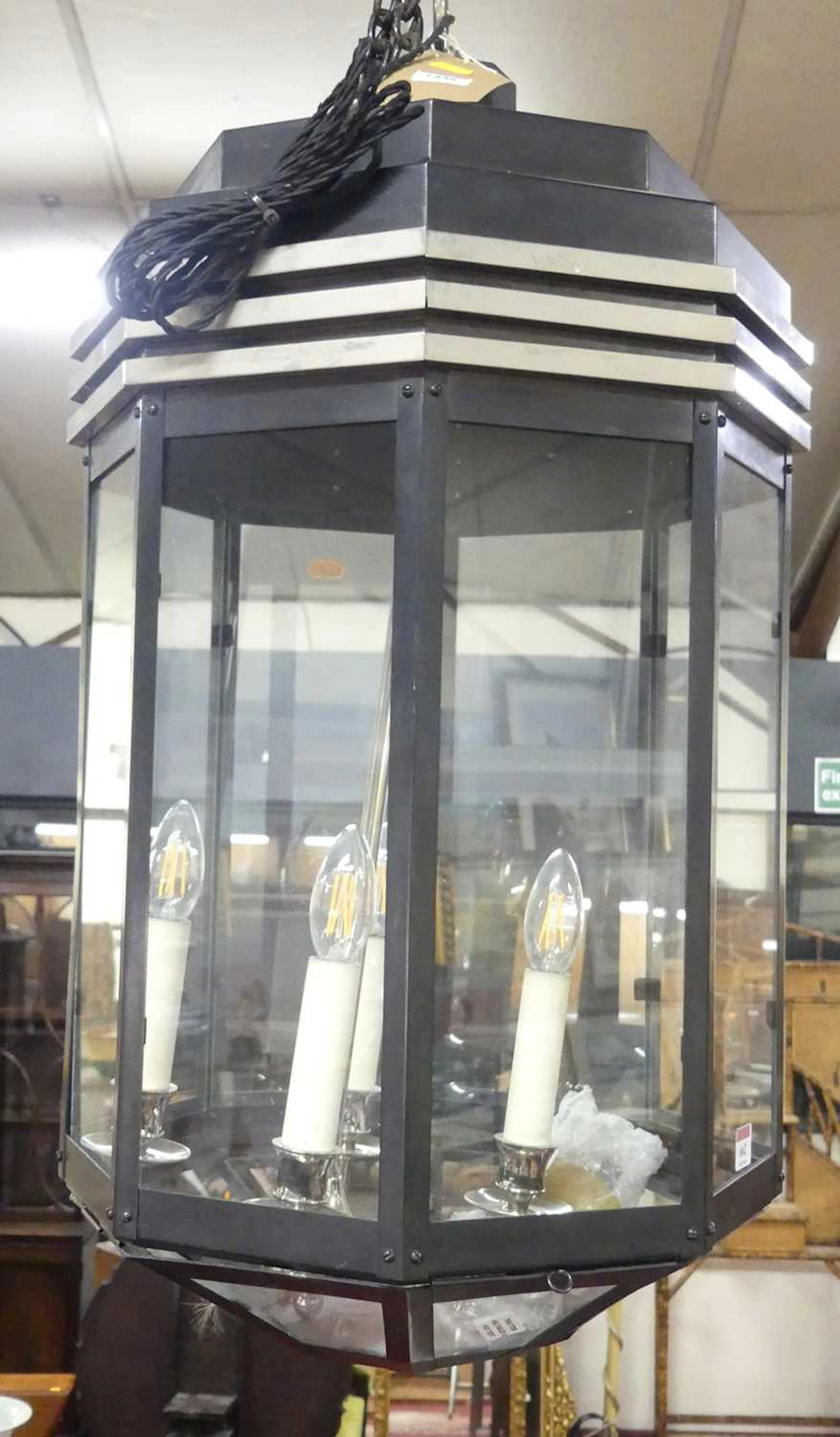Lot 662 - An Art Deco style black painted and chromed